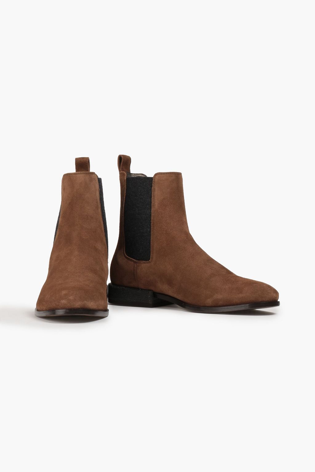 BRUNELLO CUCINELLI Bead-embellished suede Chelsea boots