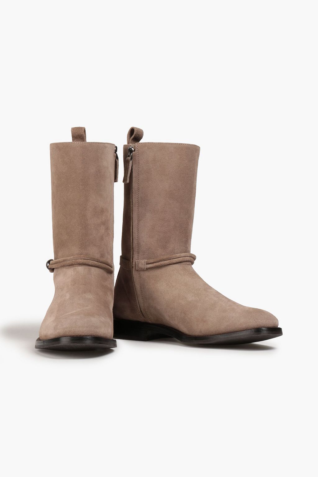 BRUNELLO CUCINELLI Ankle Boots aus Veloursleder mit Zierperlen