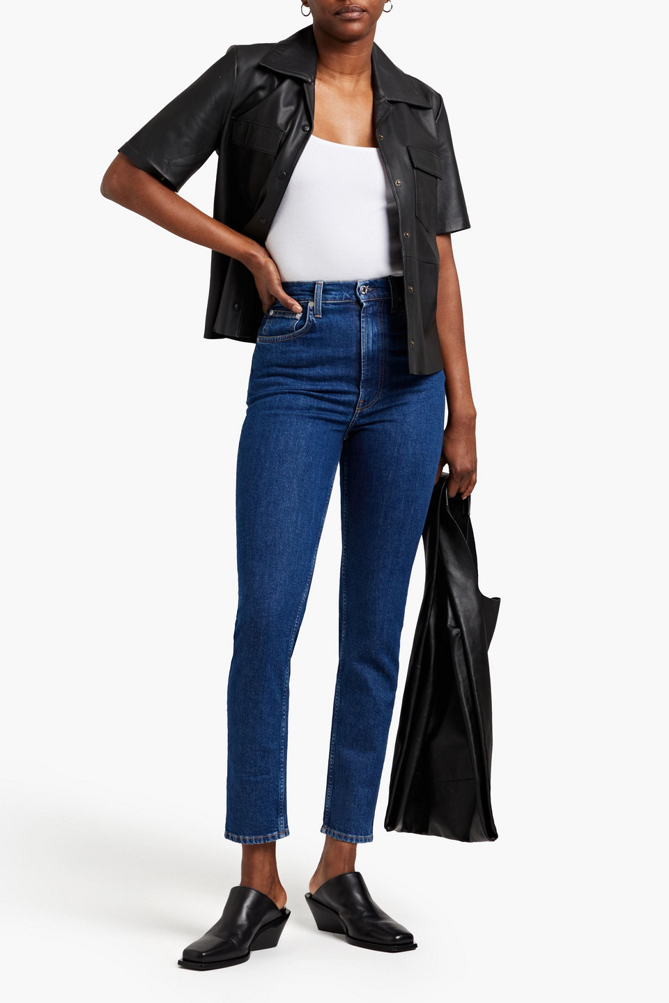 Helmut Lang High-rise Slim-leg Jeans In Black