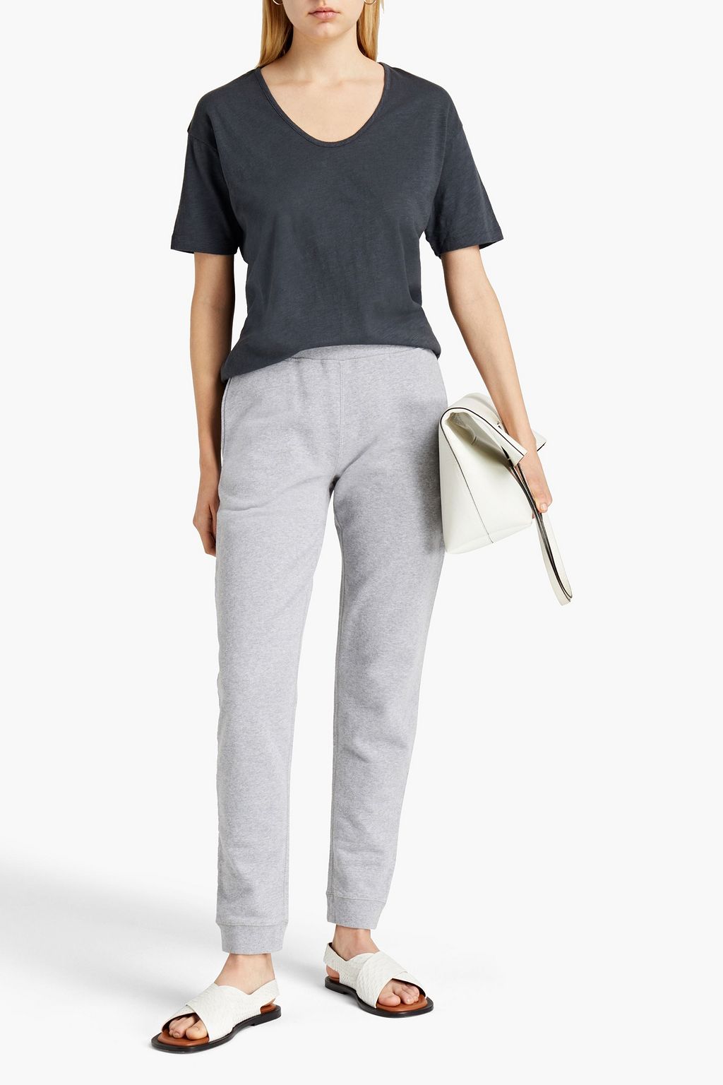 SUNSPEL Mélange French cotton-terry track pants