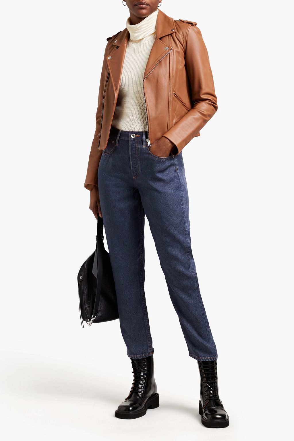 RAG & BONE Rosa Liquid cropped printed TENCEL™ high-rise straight-leg pants