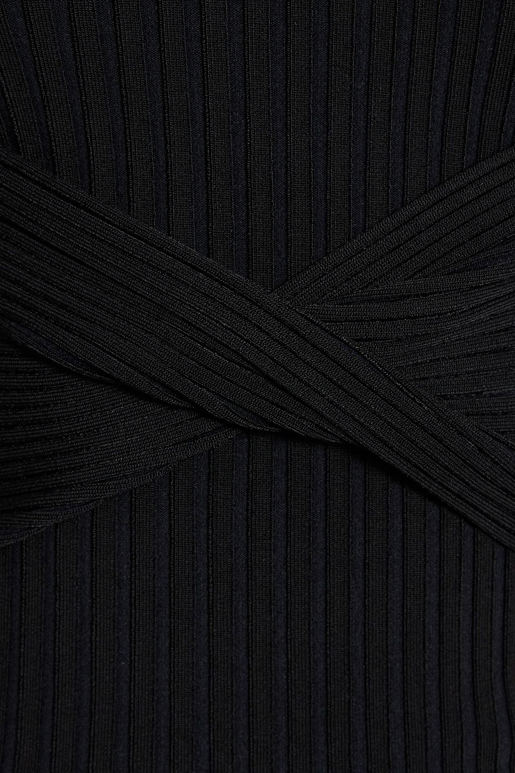 DION LEE Twisted cutout ribbed-knit mini dress