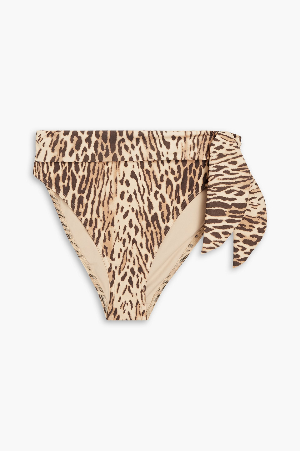 Shop Zimmermann Knotted Leopard-print High-rise Bikini Briefs In Animal Print