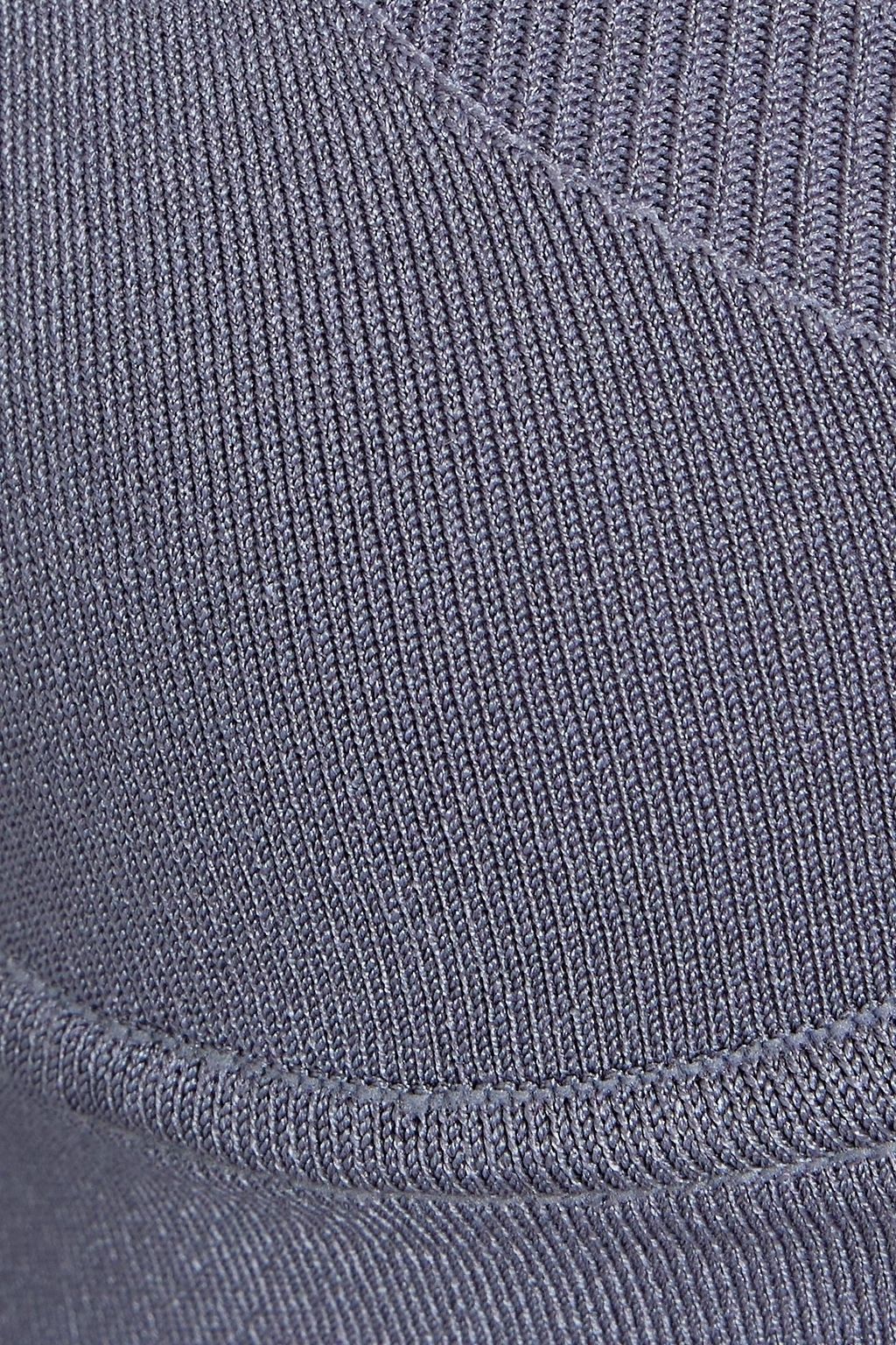 DION LEE Layered mesh and stretch-knit top