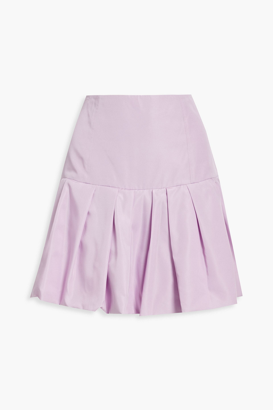 Pleated taffeta mini skirt
