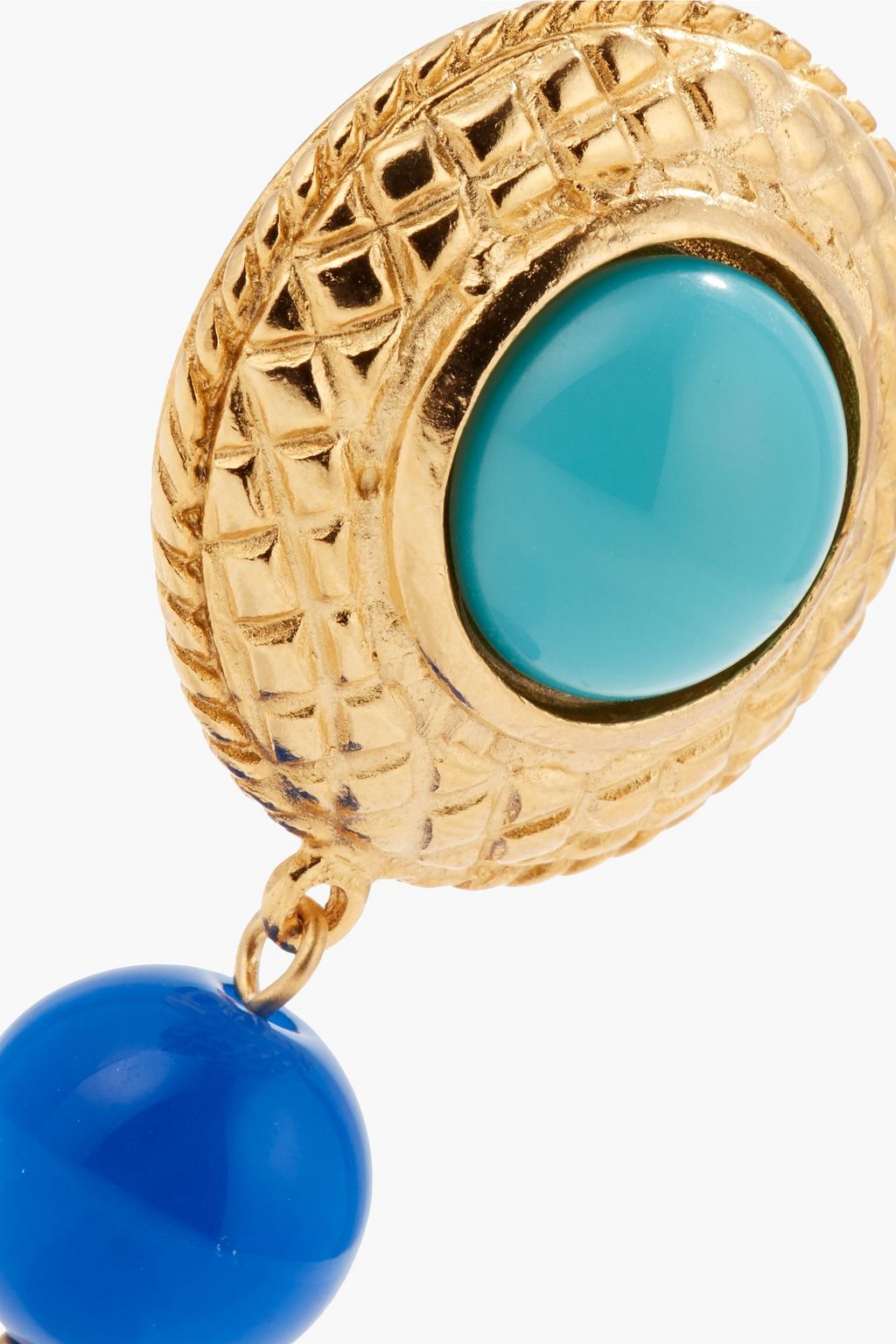 BEN-AMUN 24-karat gold-plated stone clip earrings