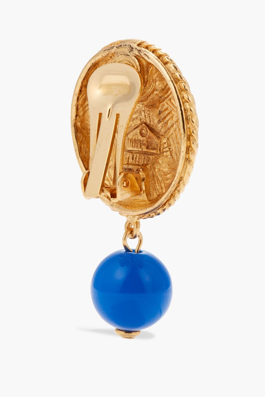 BEN-AMUN 24-karat gold-plated stone clip earrings