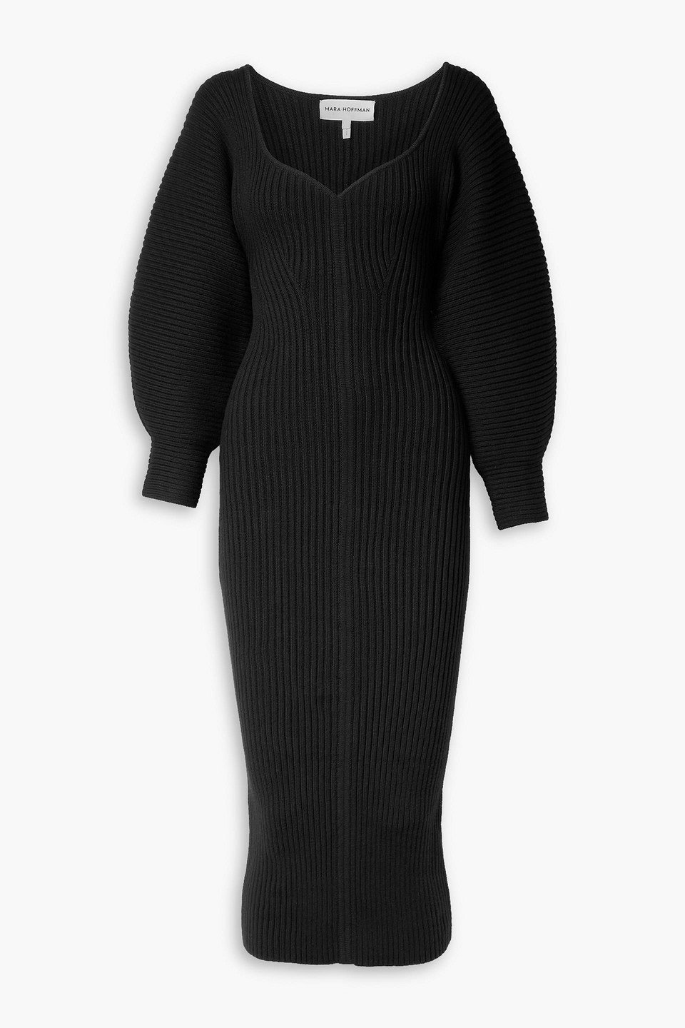 MARA HOFFMAN MARILYN RIBBED COTTON MIDI DRESS