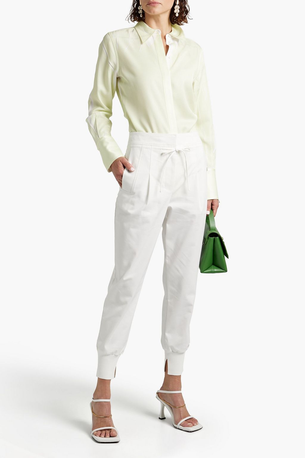 3.1 PHILLIP LIM Pleated cotton-blend track pants