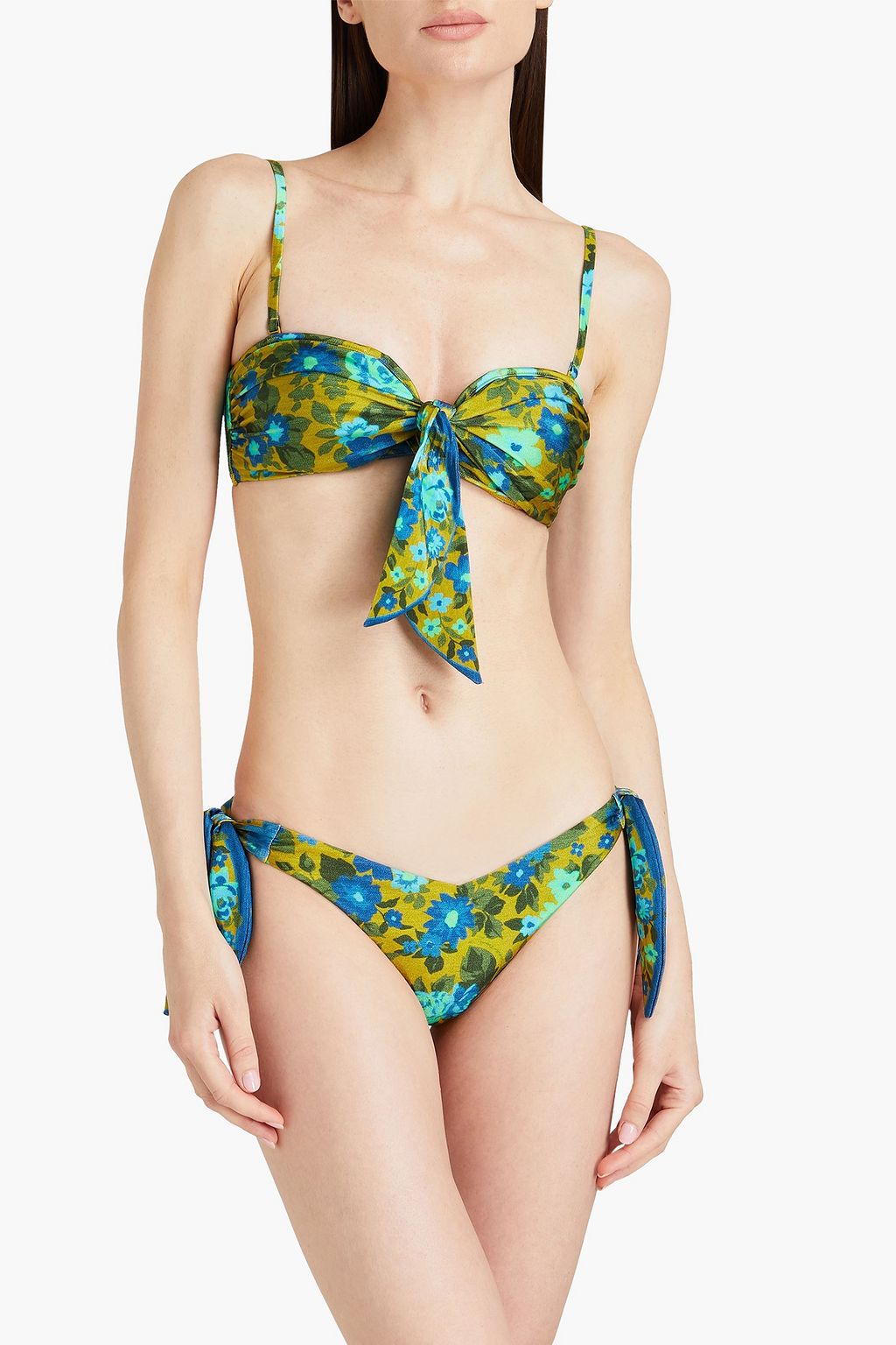 ZIMMERMANN Estelle floral-print bandeau bikini