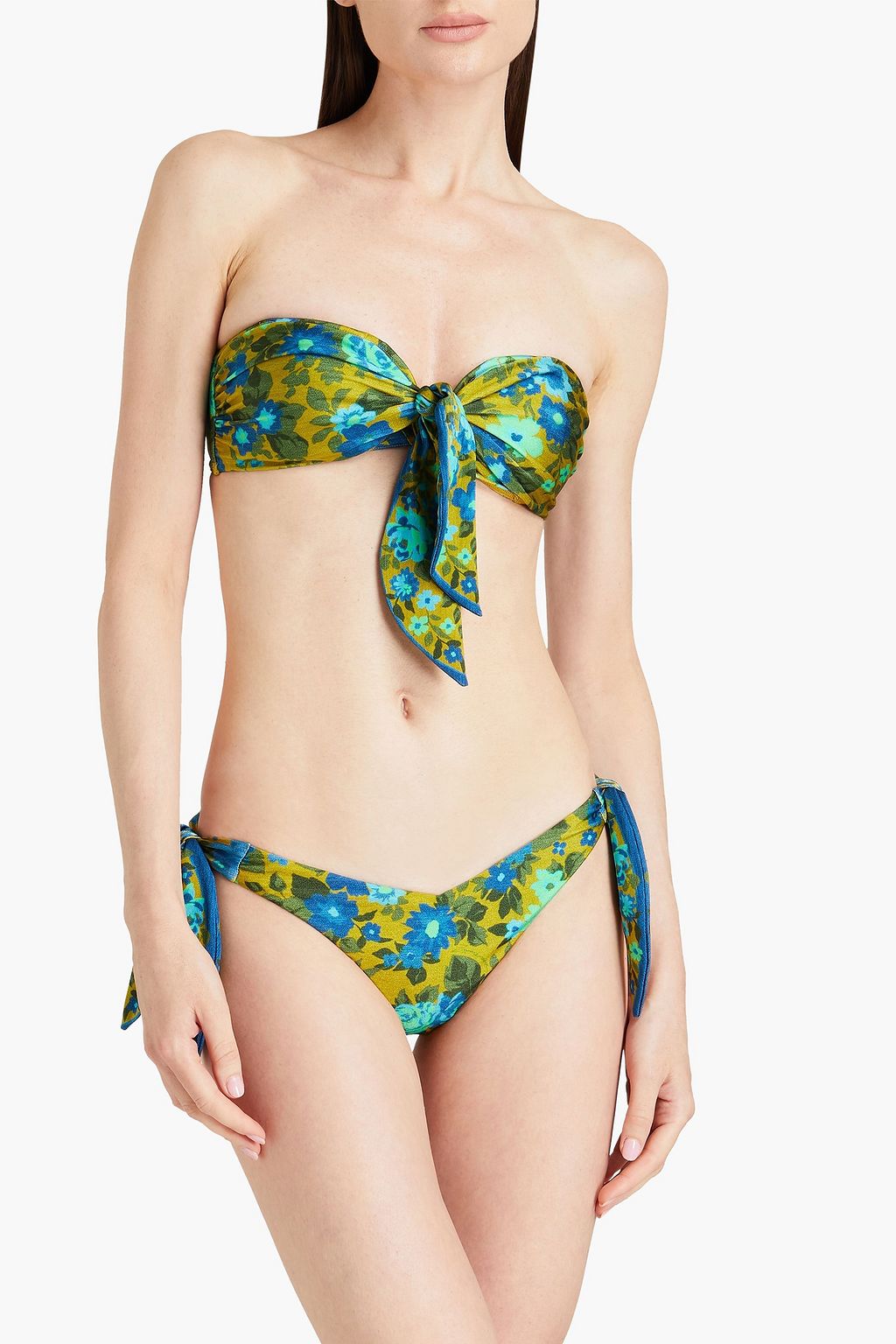 ZIMMERMANN Estelle floral-print bandeau bikini