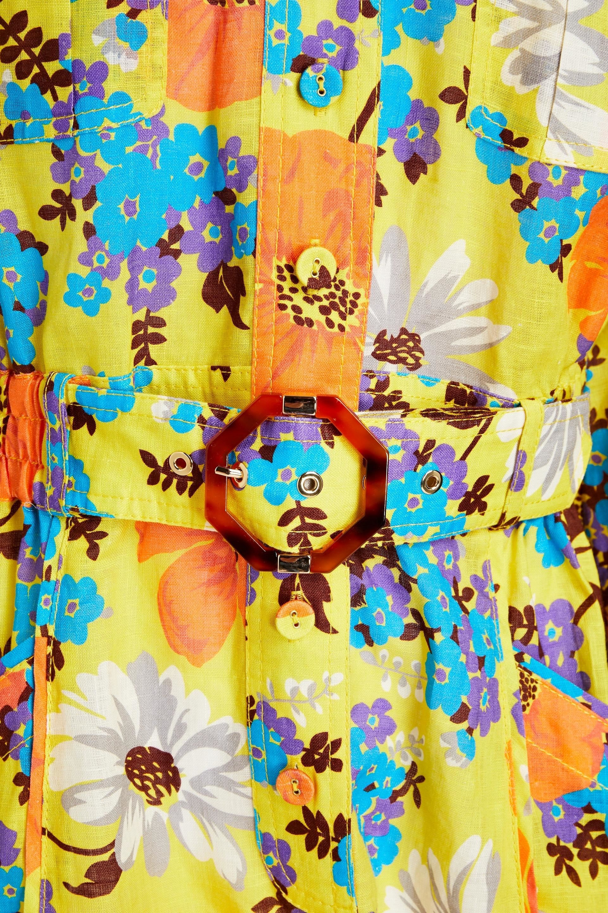 Zimmermann Belted floral-print linen playsuit thumbnail