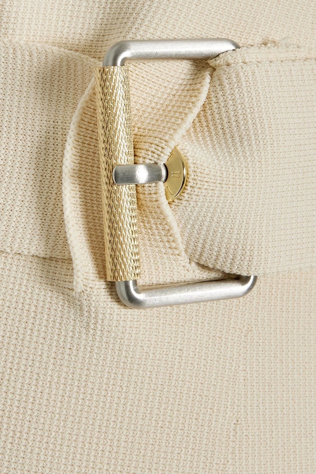 DION LEE Belted stretch-knit midi wrap skirt