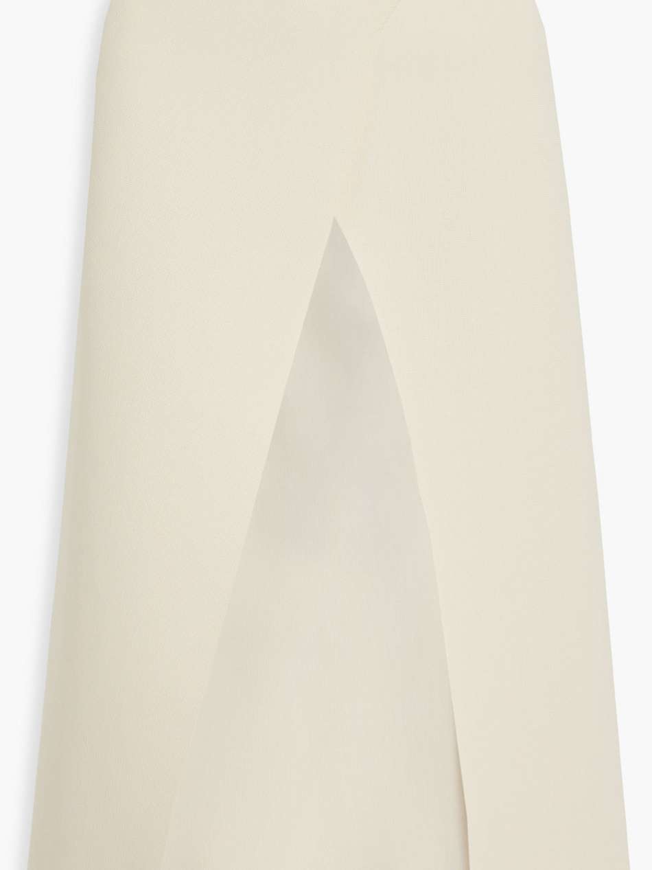 belted stretch-knit midi wrap skirt