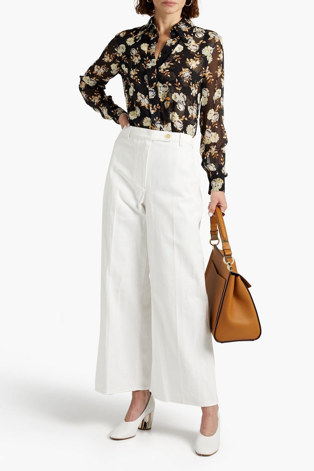 FERRAGAMO Cotton-drill wide-leg pants