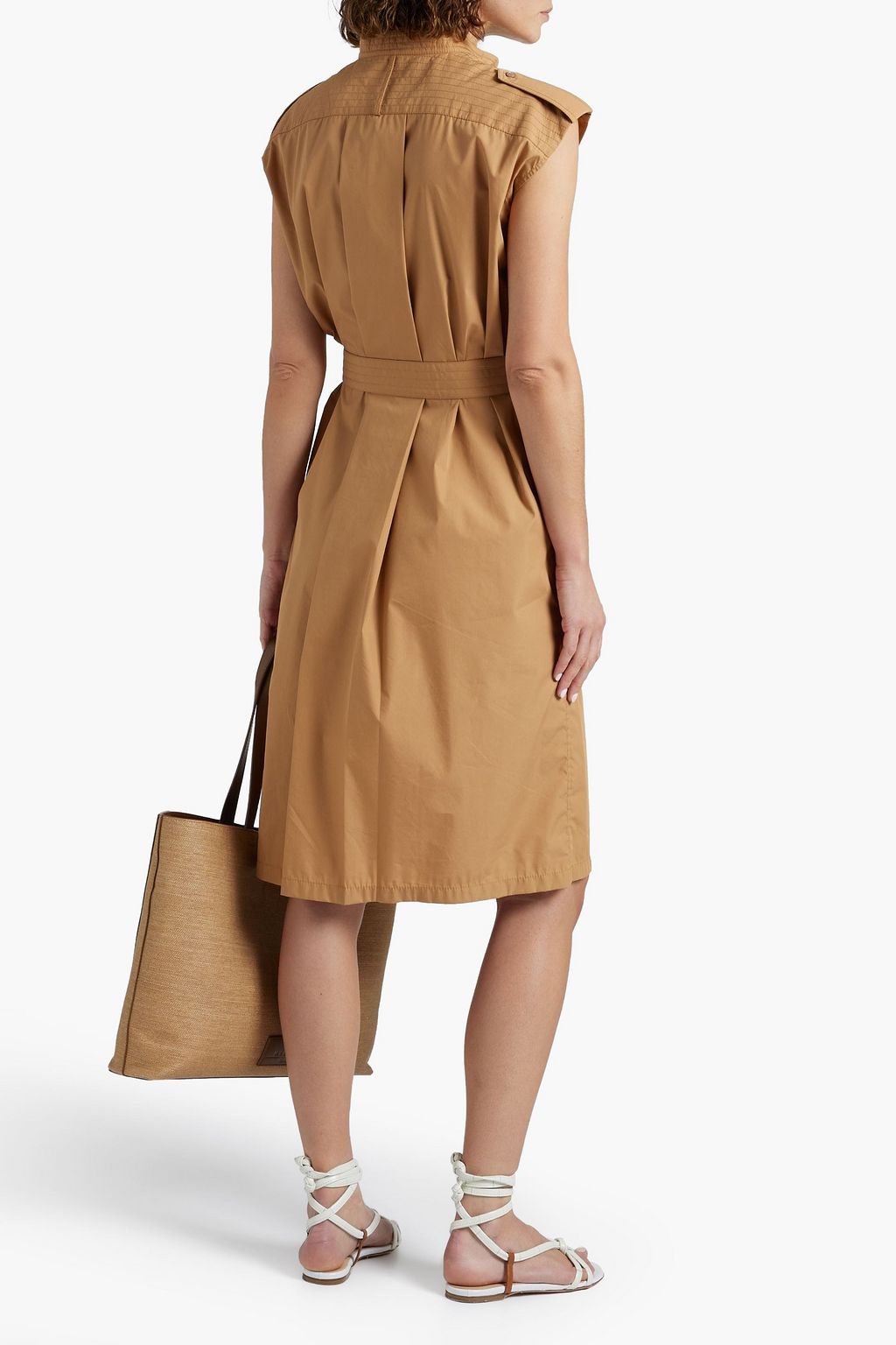 FERRAGAMO Belted cotton-blend shirt dress