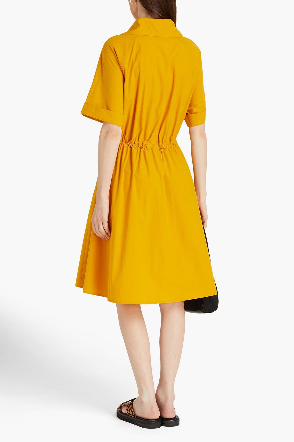 KENZO Gathered cotton-poplin shirt dress