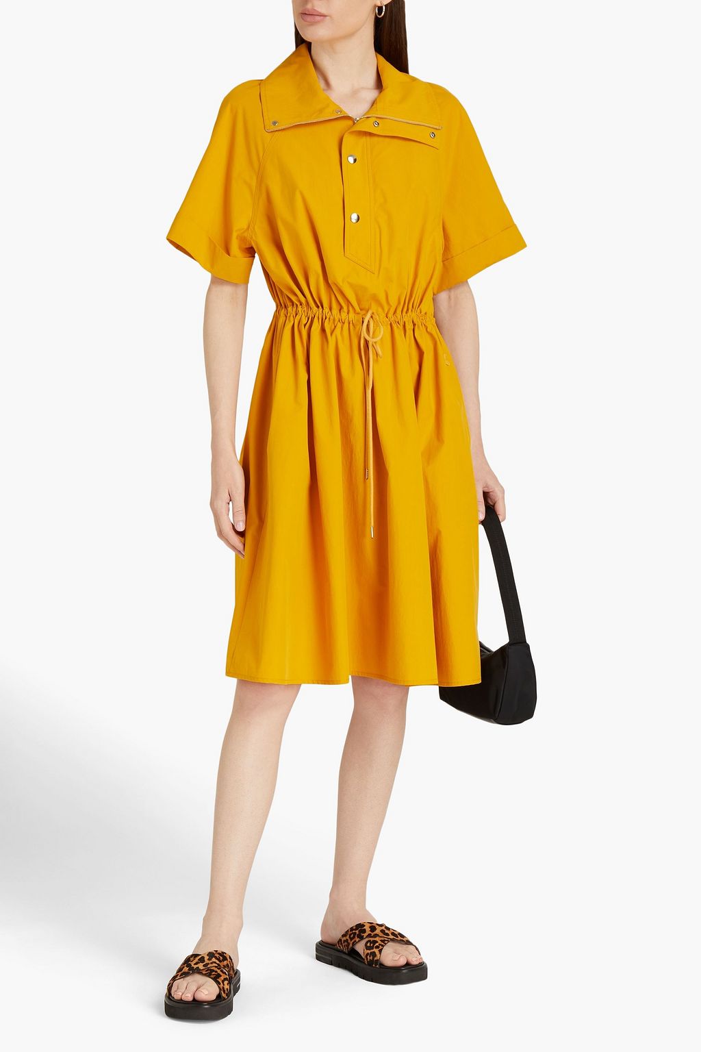KENZO Gathered cotton-poplin shirt dress
