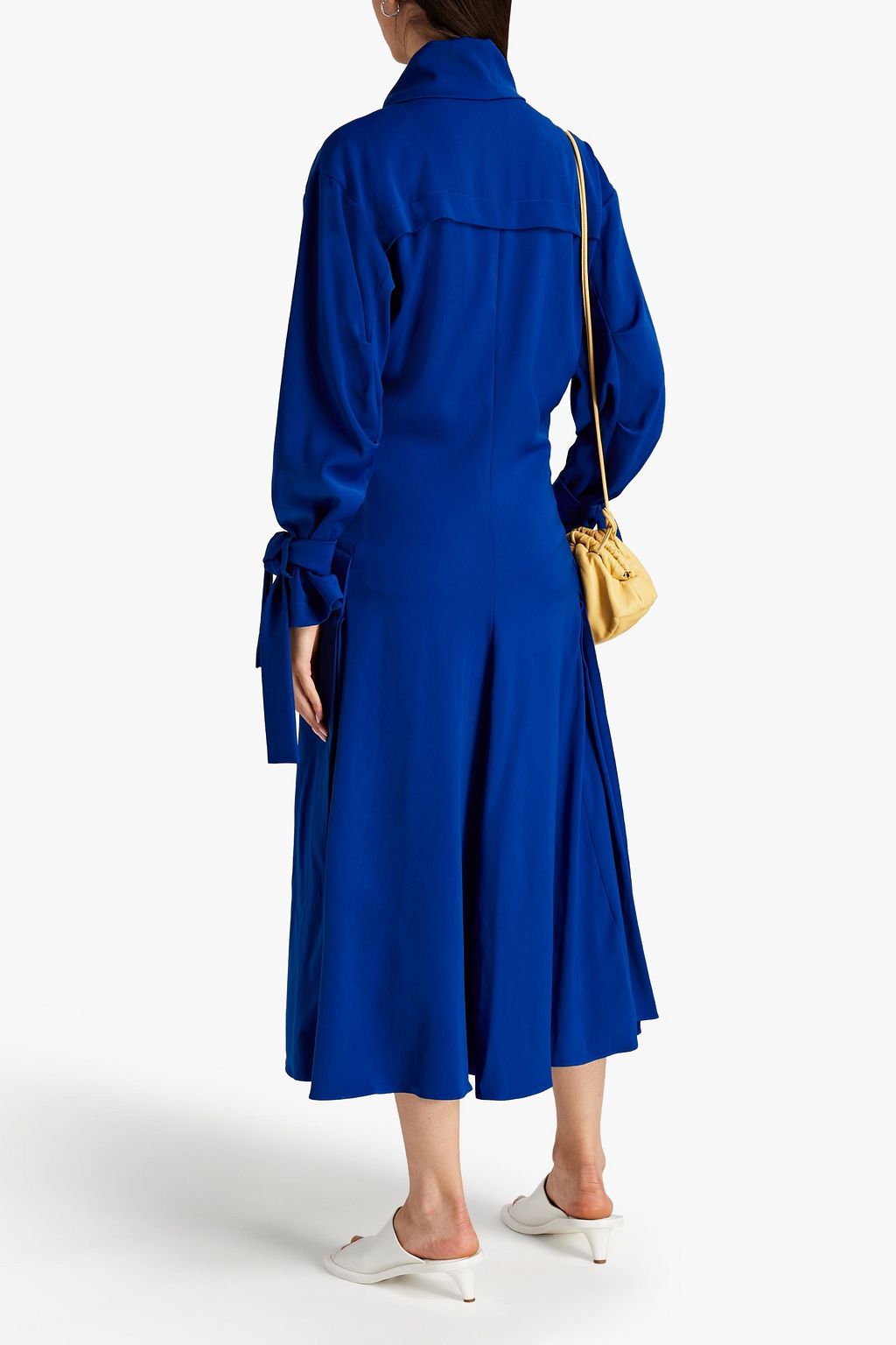 KENZO Pleated satin midi dress | THE OUTNET