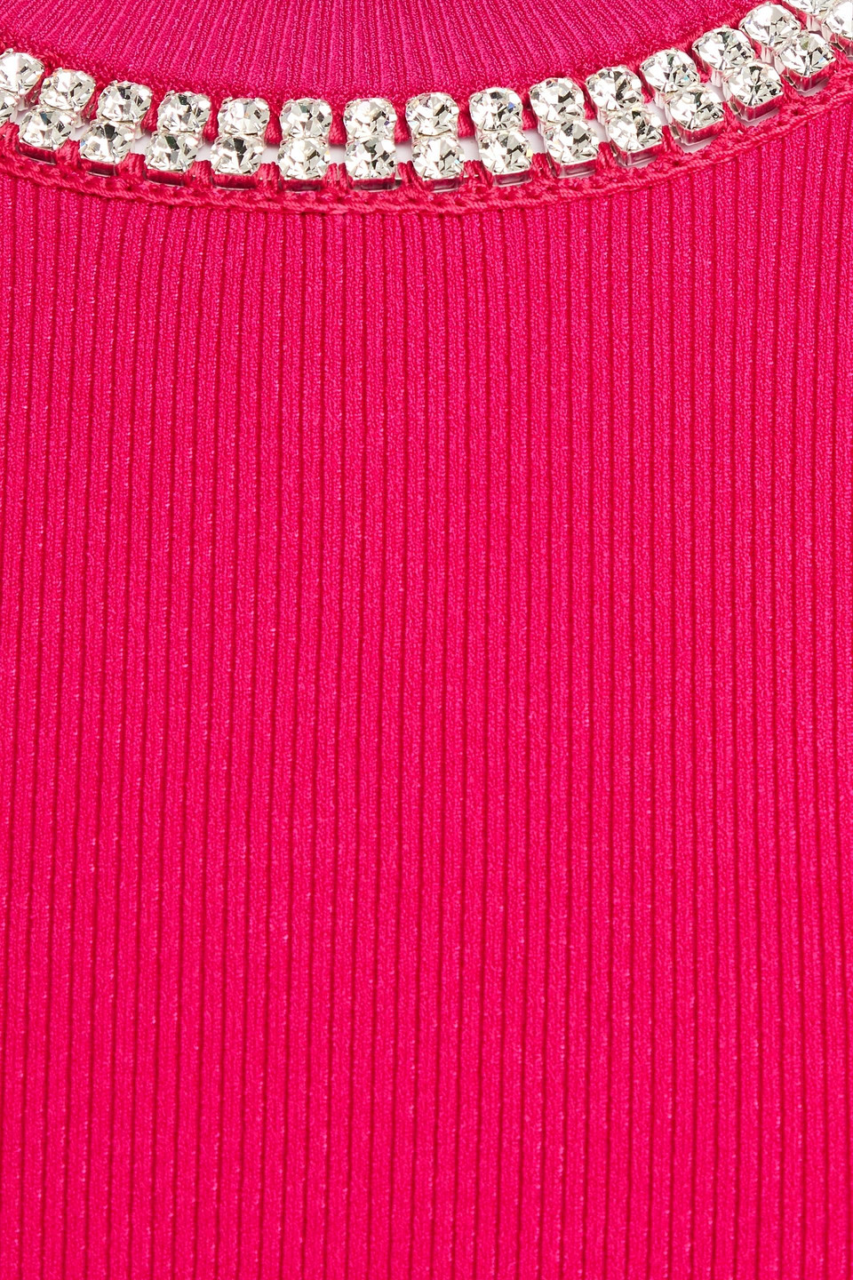 Rabanne Embellished Knit Cropped Top In Fuchsia