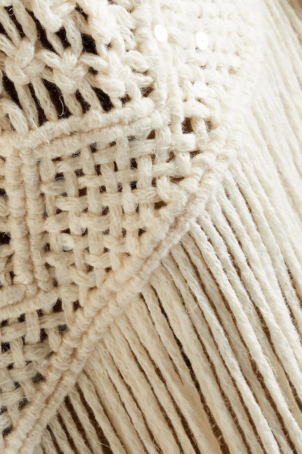 BRUNELLO CUCINELLI Verzierter Cardigan aus einer Leinen-Seidenmischung mit Fransen