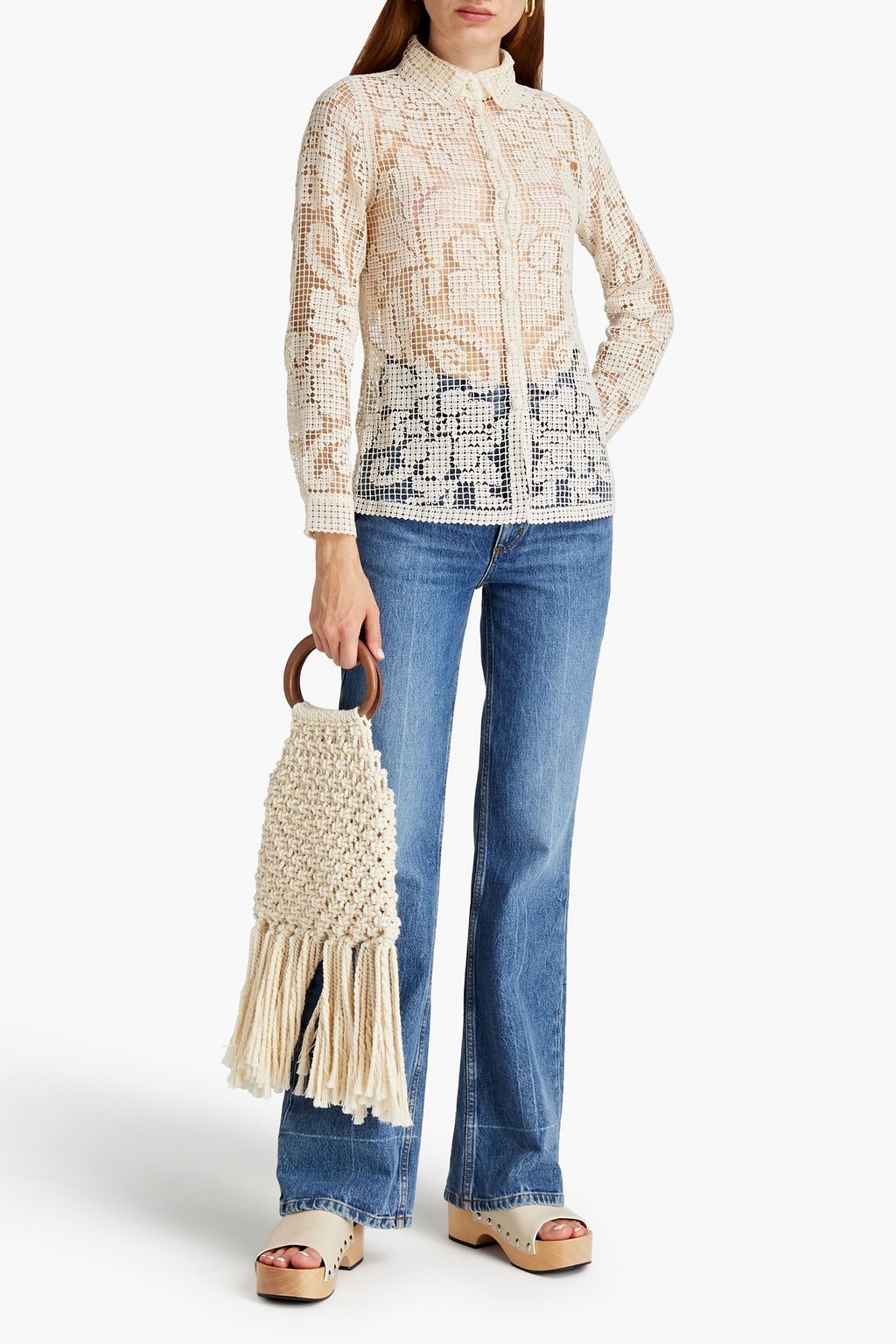 ZIMMERMANN Cotton crocheted lace shirt