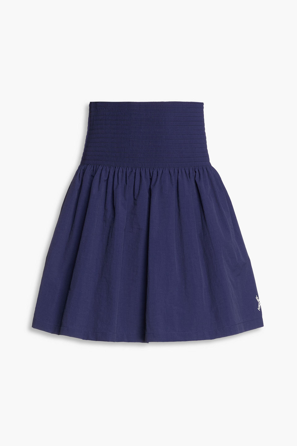 Kenzo Pleated Crispy Tech Mini Skirt In Navy