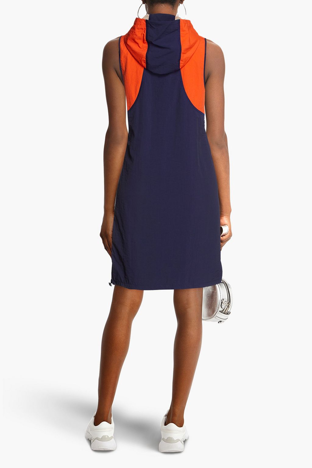 KENZO Two-tone printed shell hooded dress