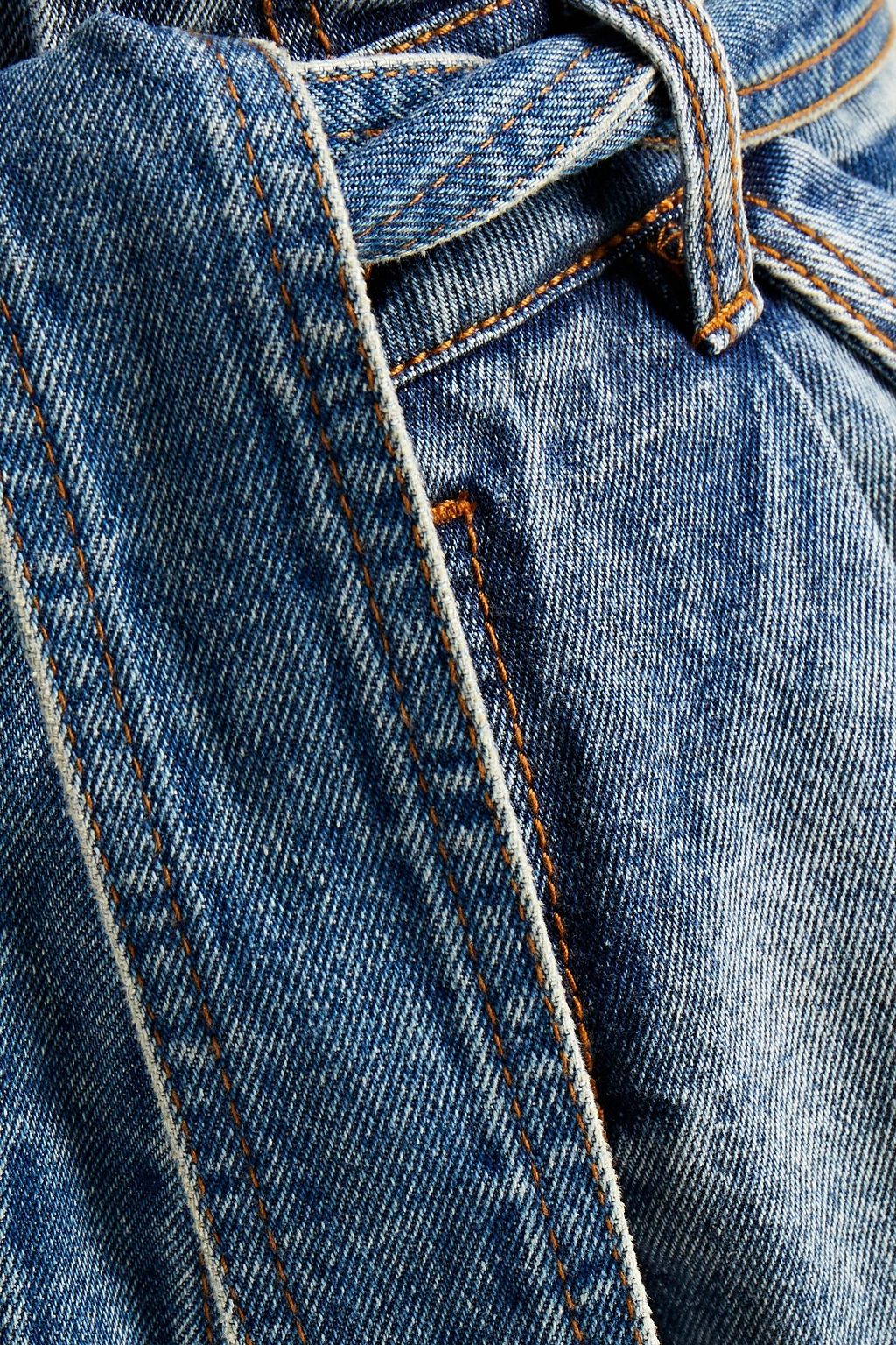 ZIMMERMANN Jeansshorts in ausgewaschener Optik mit Gürtel und Falten