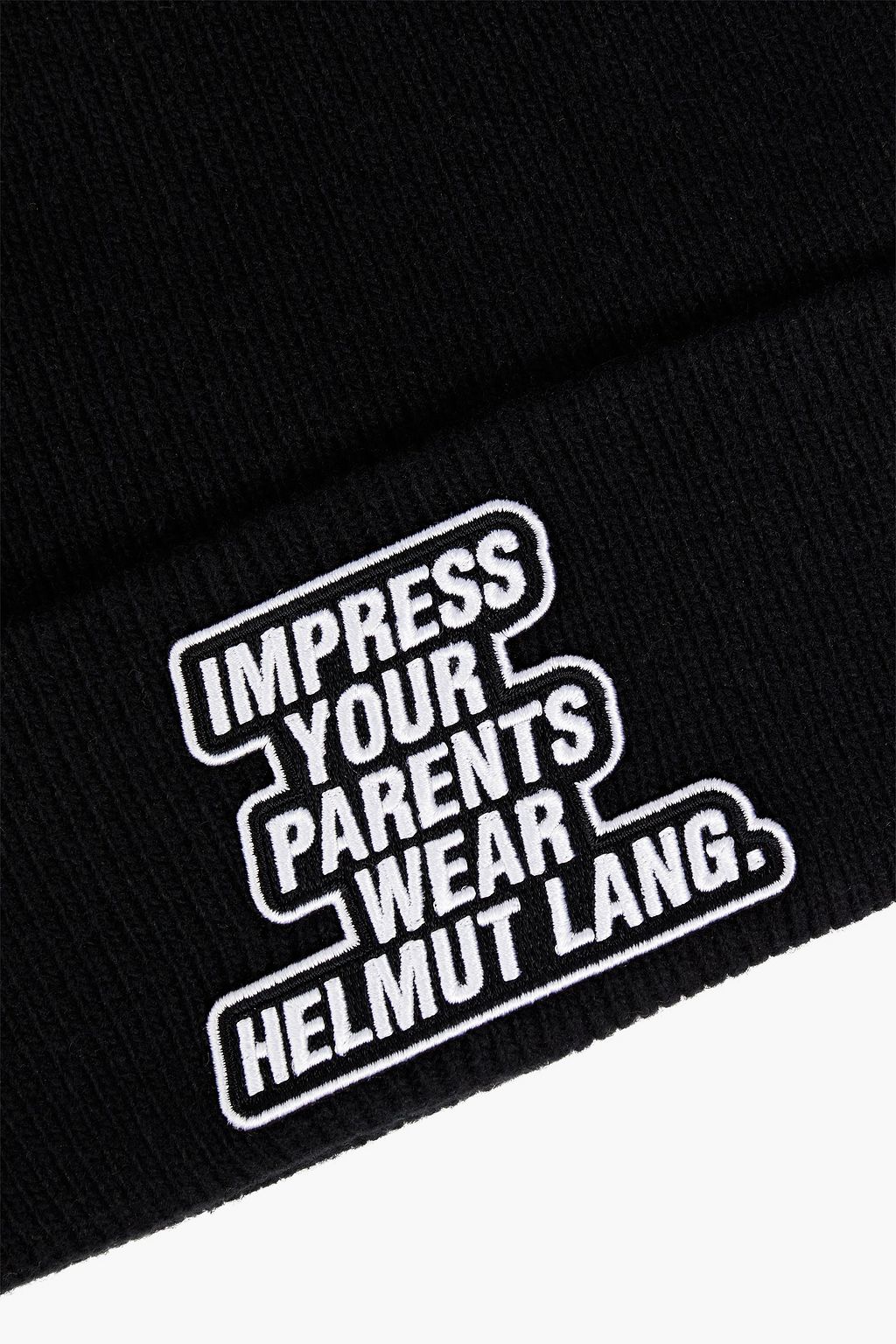 HELMUT LANG Appliquéd ribbed-knit beanie