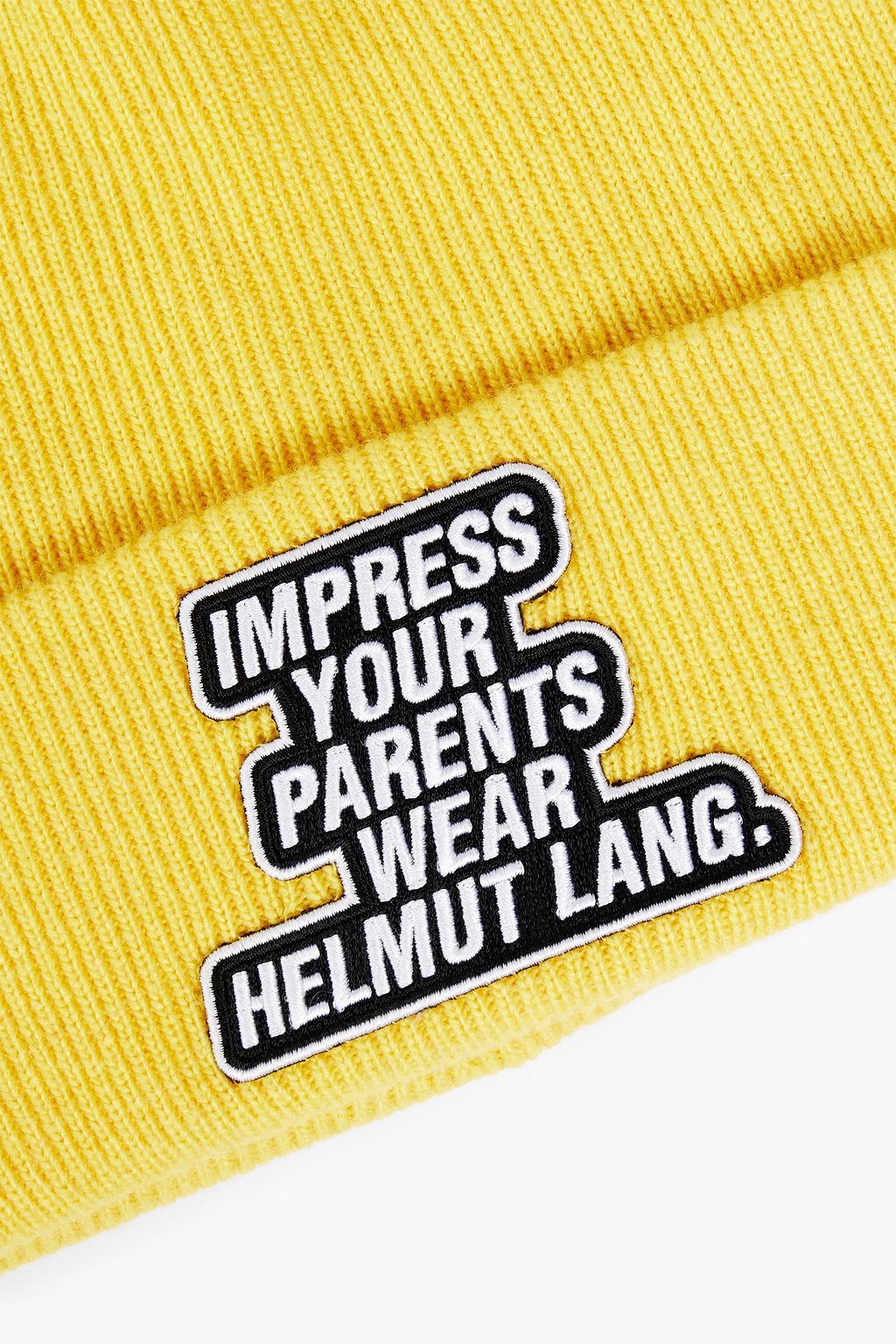 HELMUT LANG Appliquéd ribbed-knit beanie