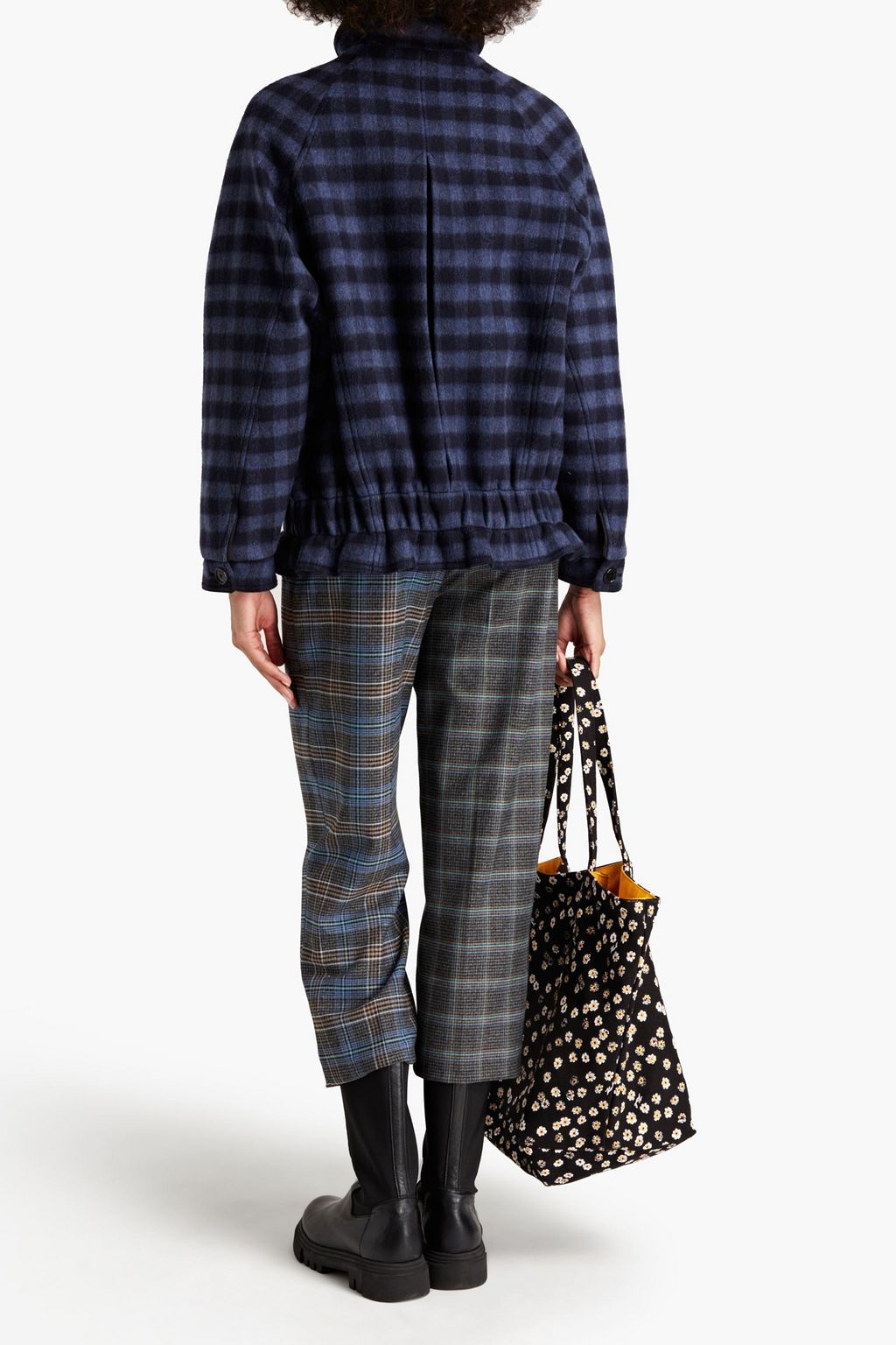 KENZO Checked wool-blend felt jacket