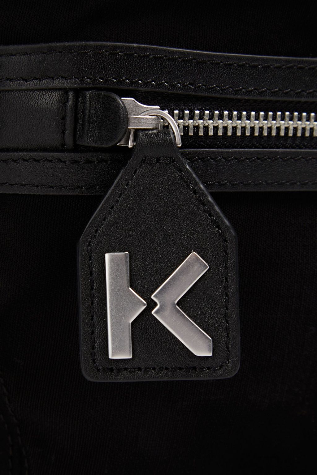 KENZO Leather-trimmed cotton-canvas bucket bag