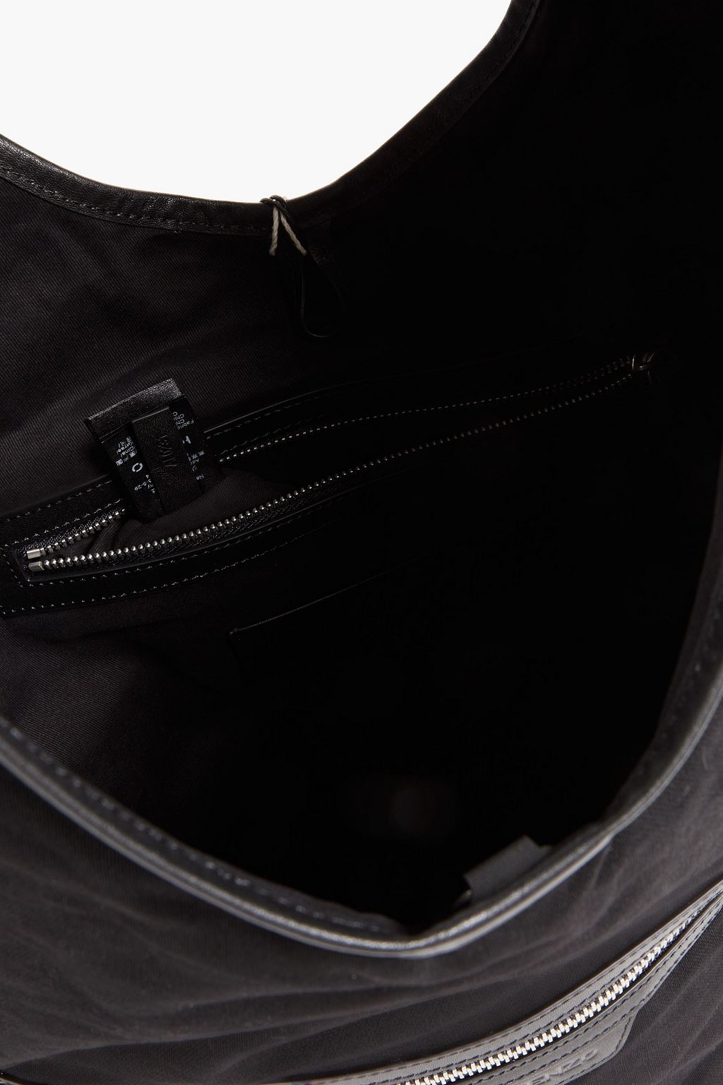 KENZO Leather-trimmed cotton-canvas bucket bag