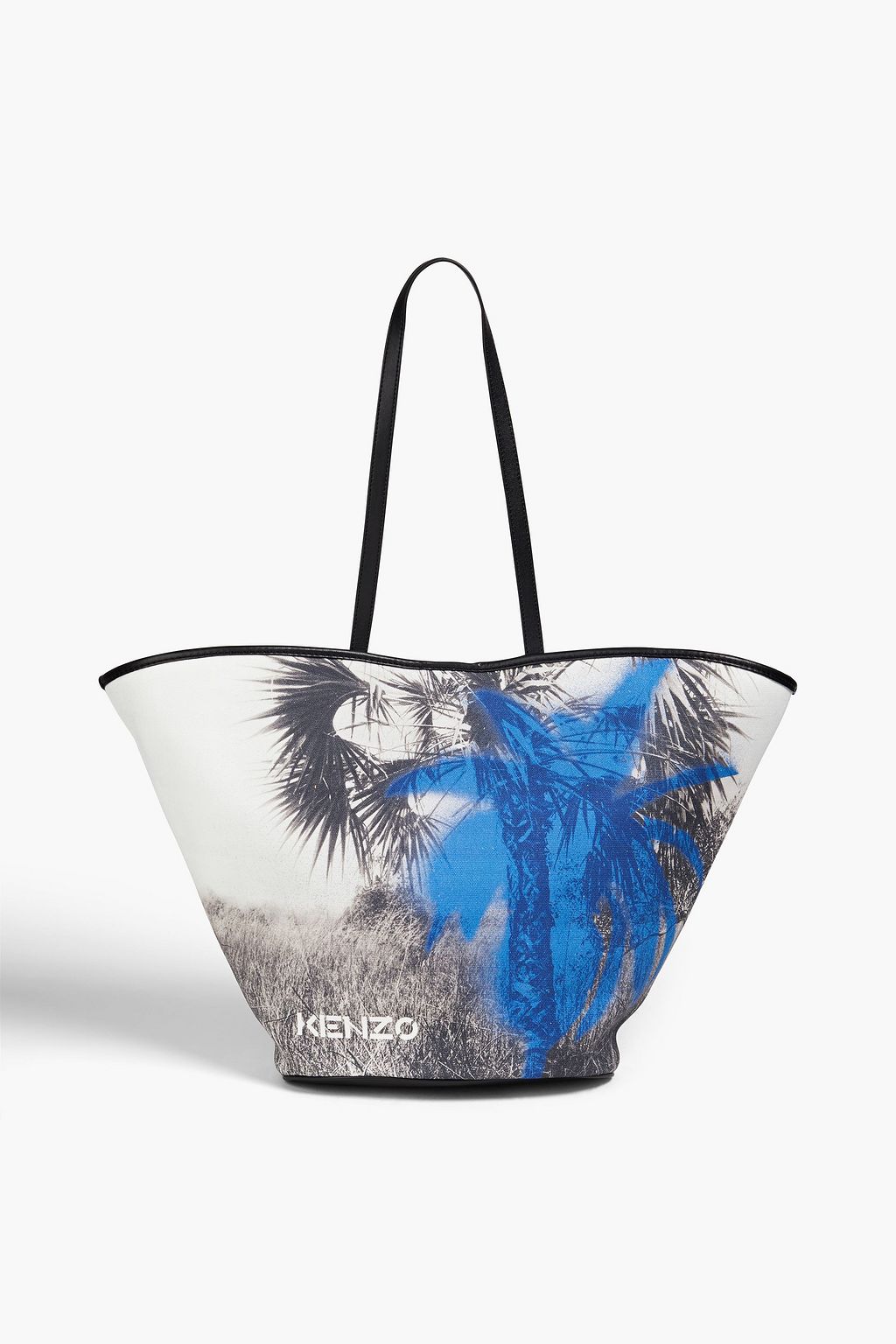 Printed coated cotton-canvas tote