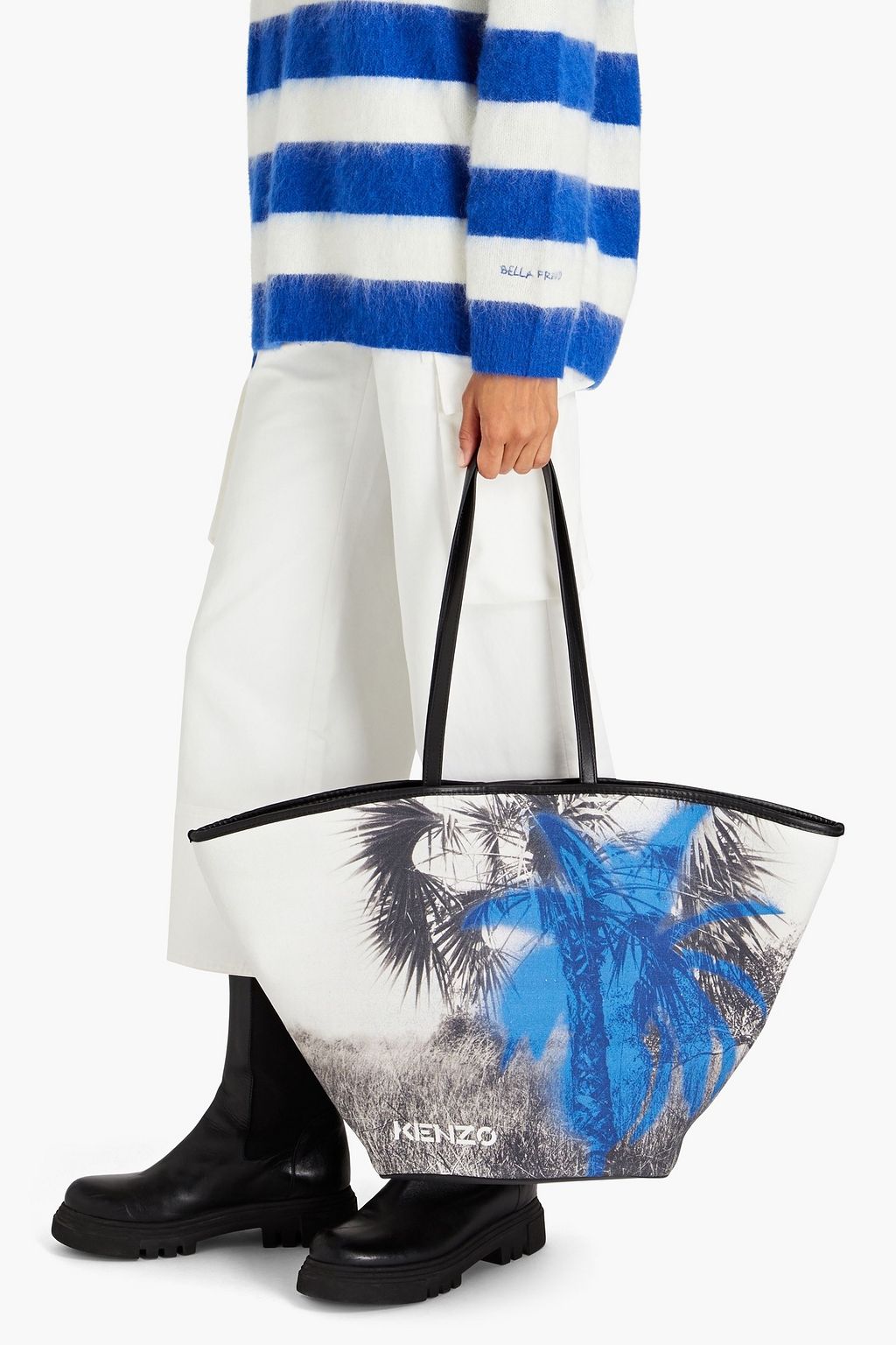 KENZO Printed coated cotton-canvas tote