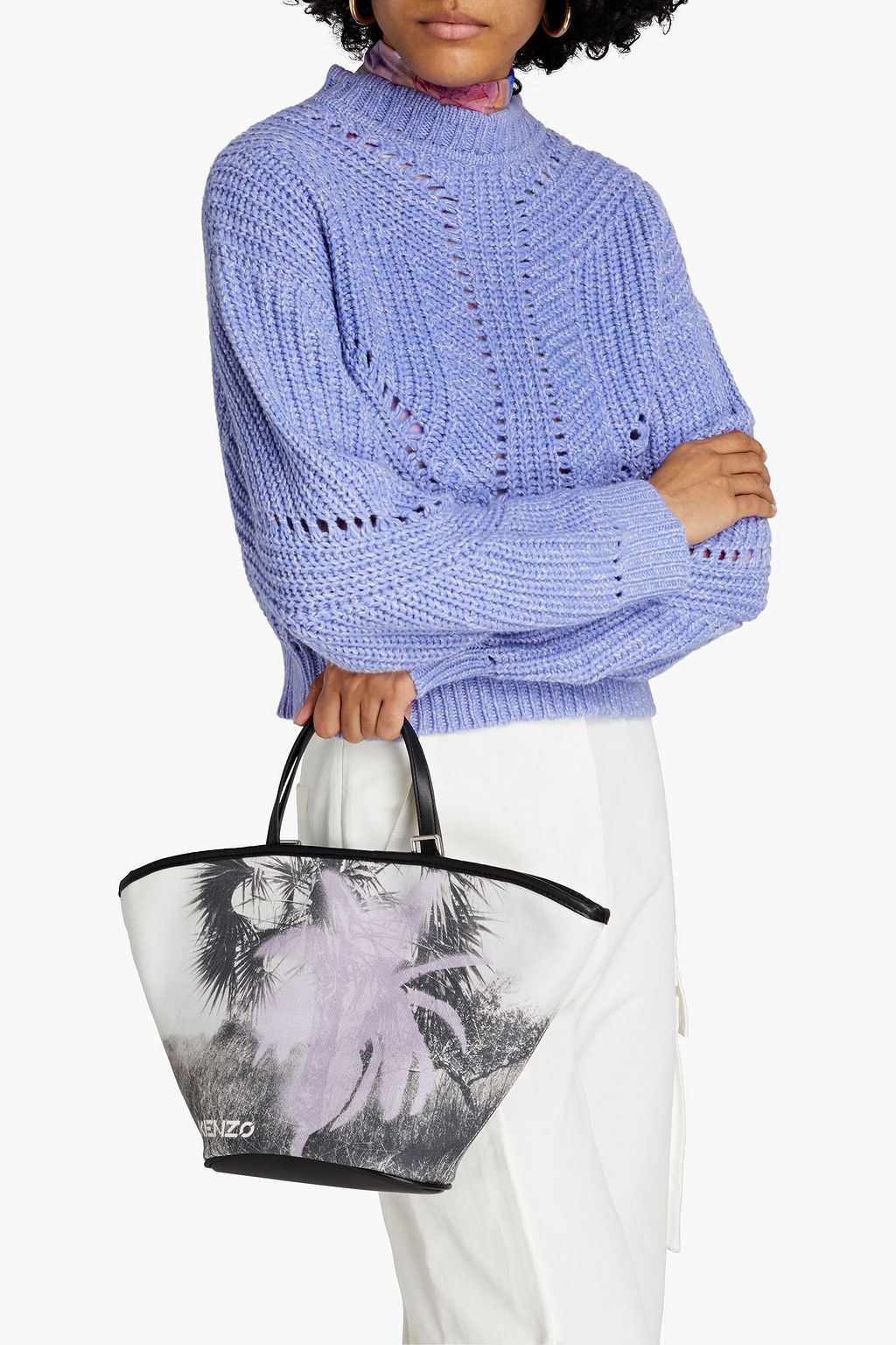 KENZO Printed cotton-canvas tote