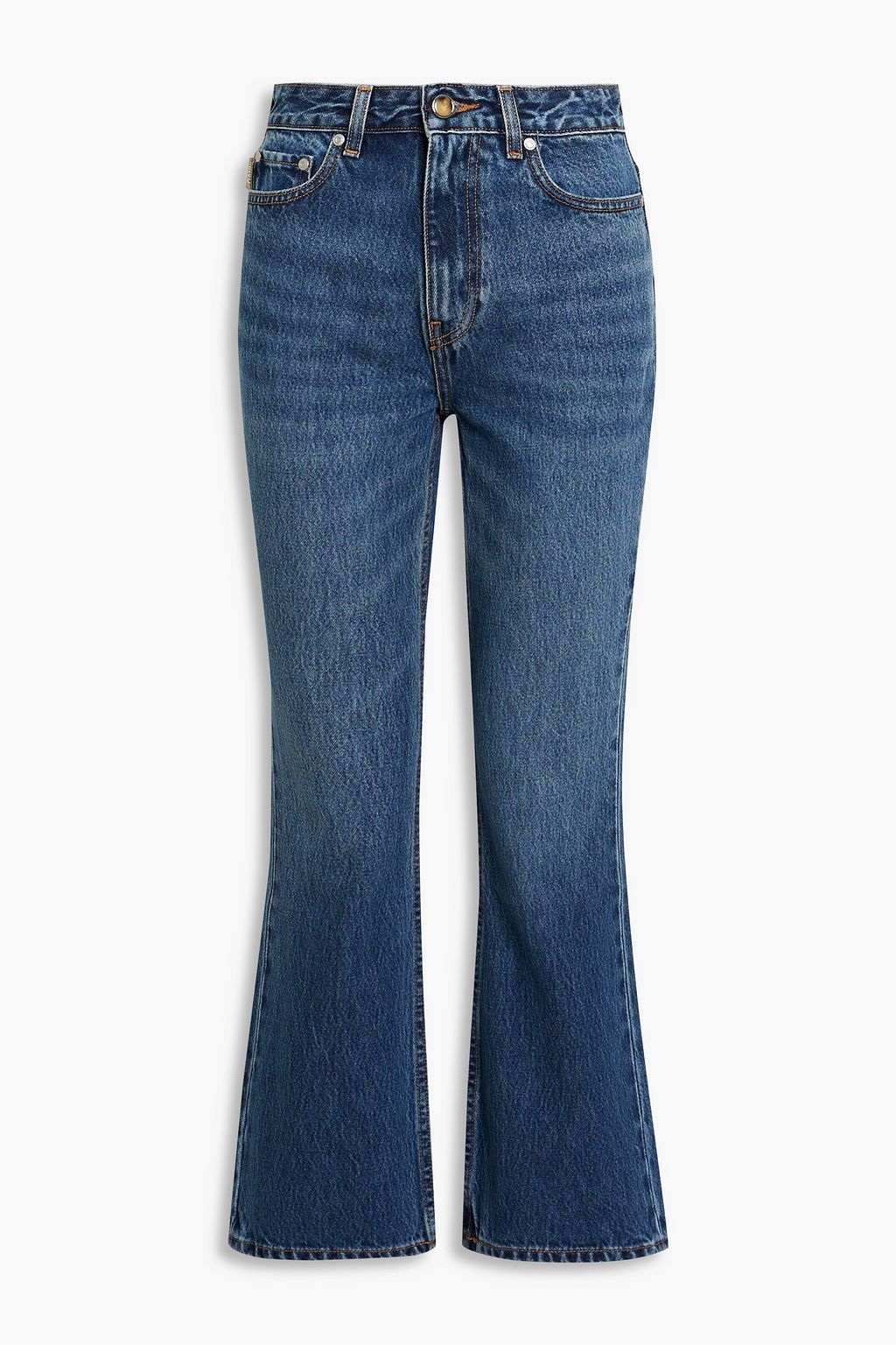 GANNI High-rise kick-flare jeans