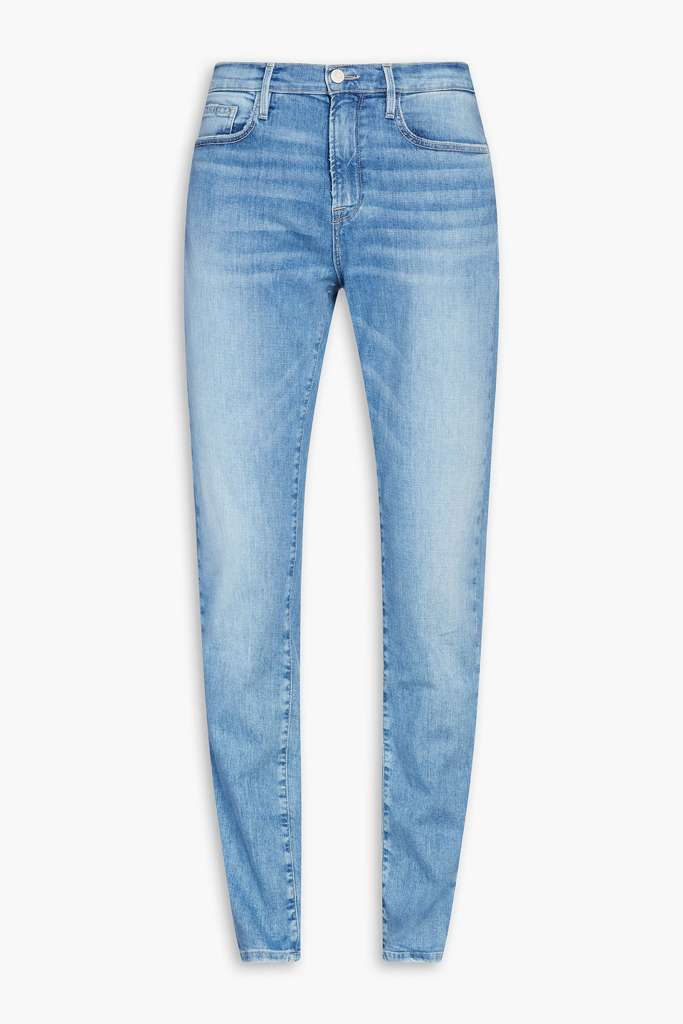 Shop Frame L'homme Athletic Faded Denim Jeans In Light Denim