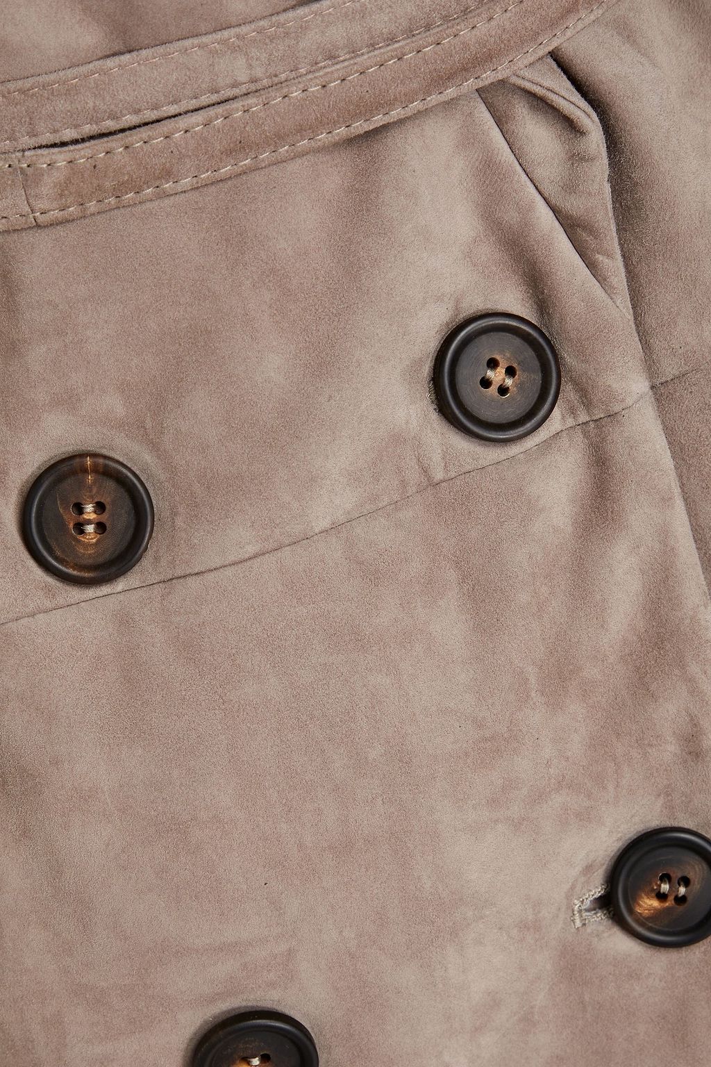 BRUNELLO CUCINELLI Double-breasted padded suede down vest