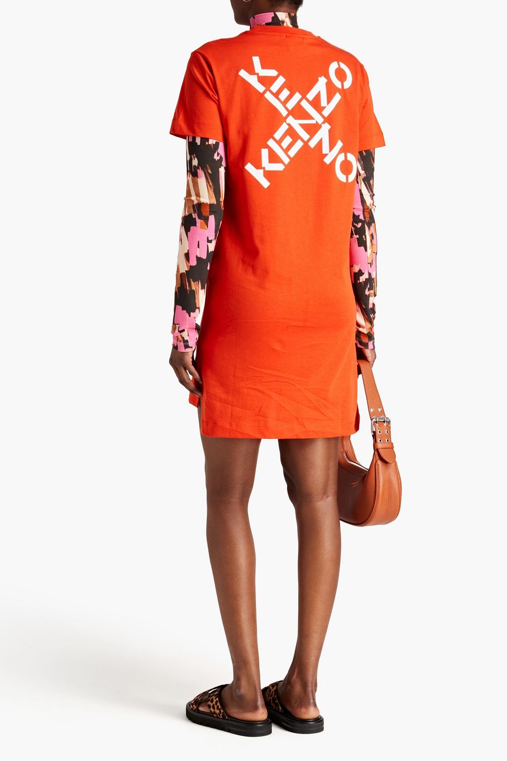 KENZO Printed cotton-jersey mini dress
