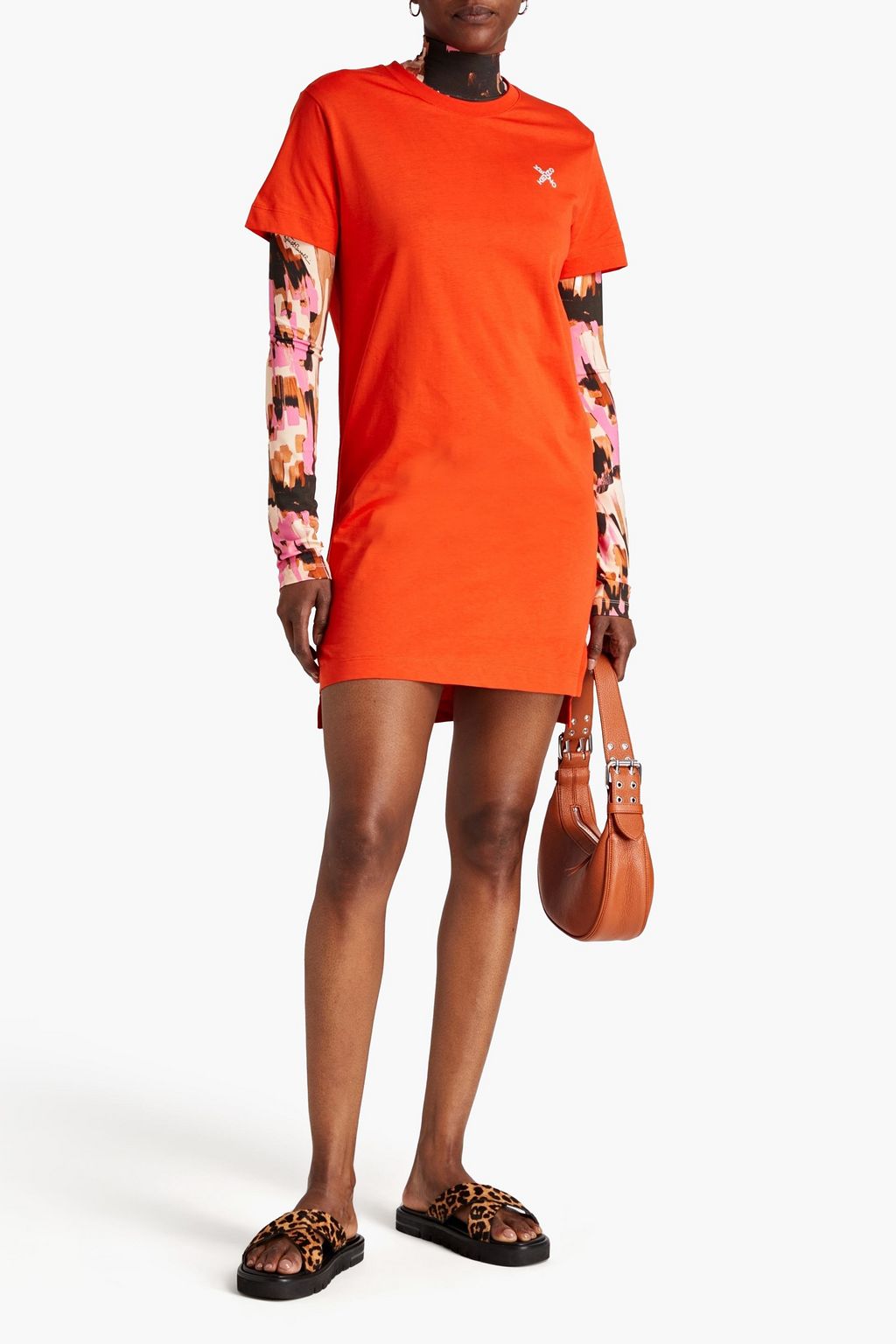 KENZO Printed cotton-jersey mini dress