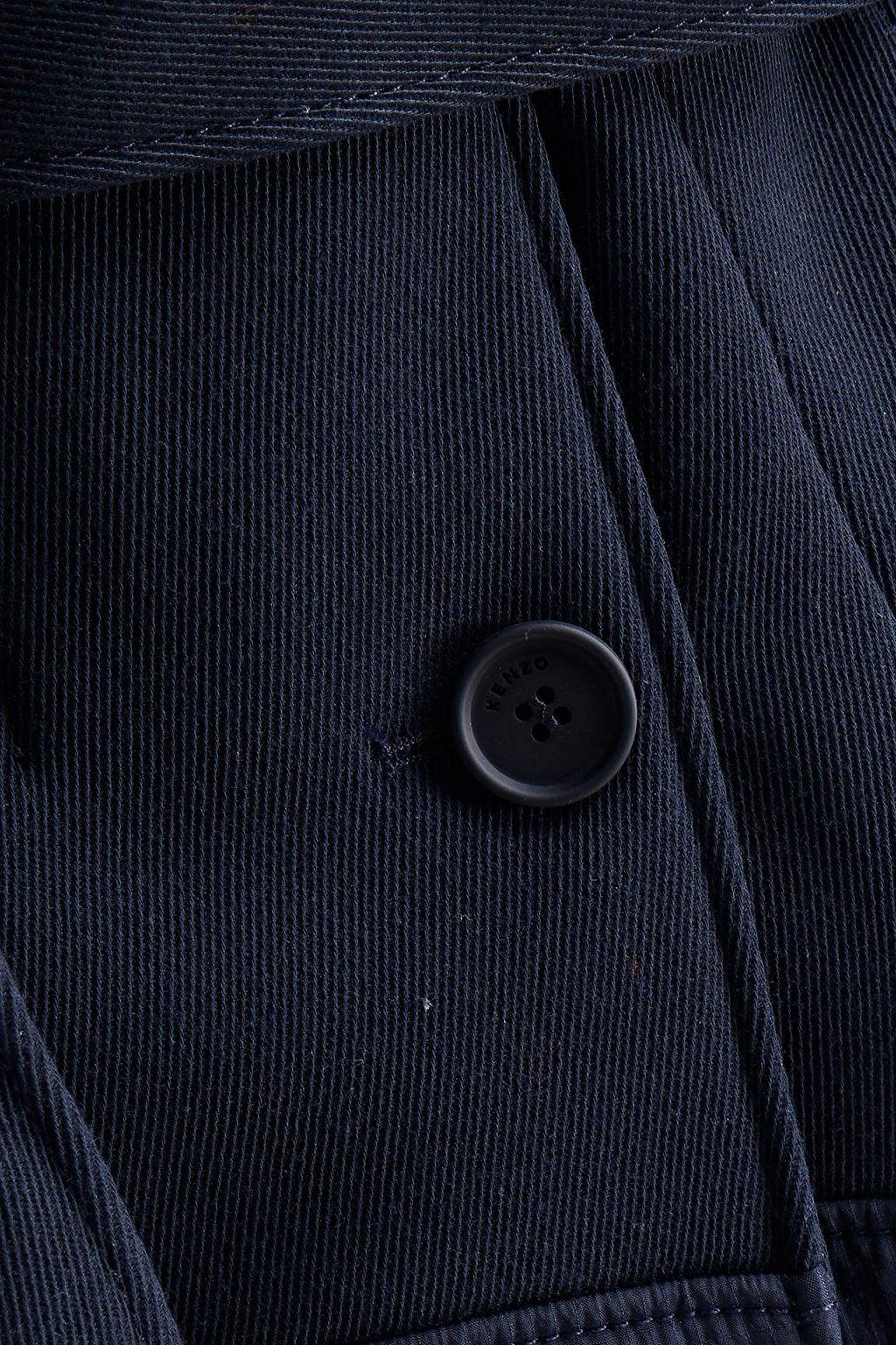 KENZO Shell-trimmed wool-blend twill hooded coat