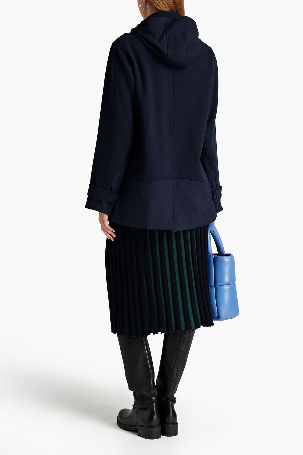 KENZO Shell-trimmed wool-blend twill hooded coat