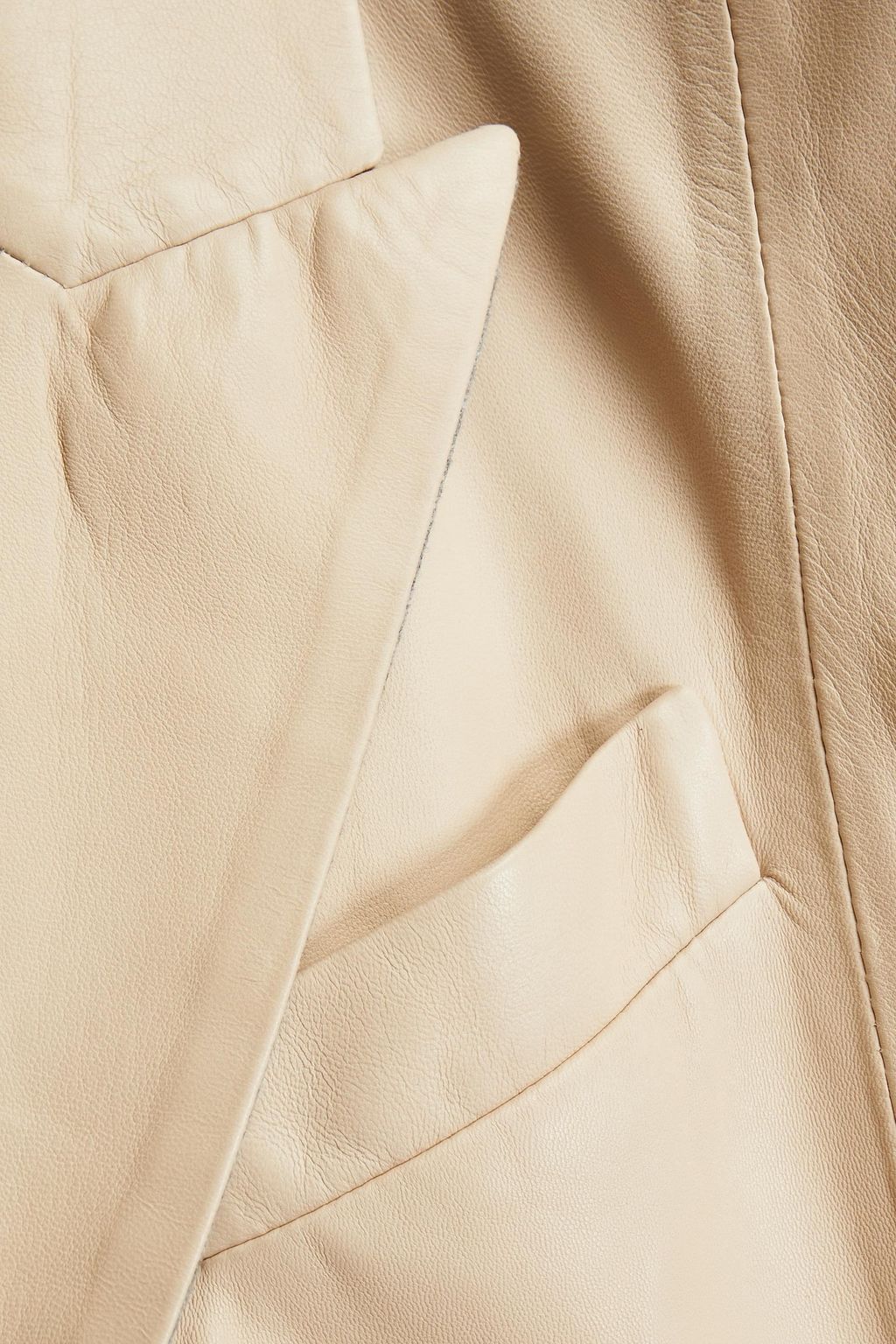BRUNELLO CUCINELLI Convertible belted leather and wool-flannel jacket