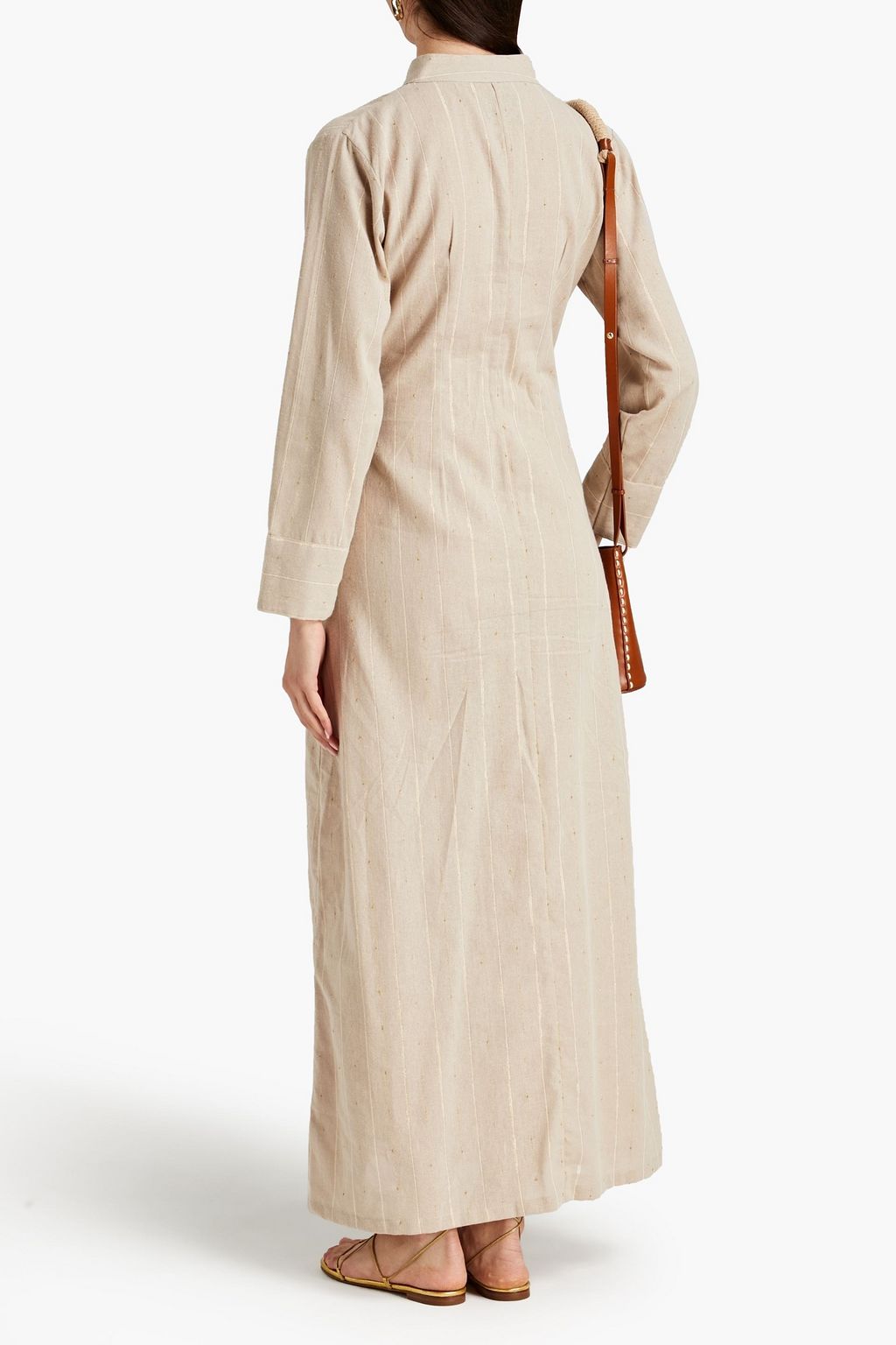 BAMBAH Metallic pinstriped cotton-blend kaftan