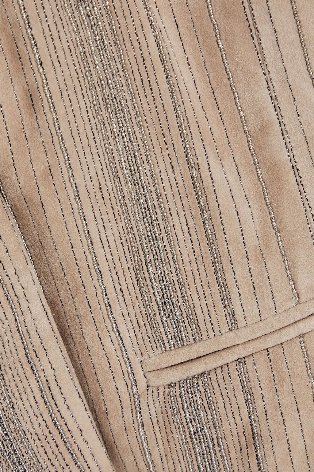 BRUNELLO CUCINELLI Satin-paneled embellished suede vest