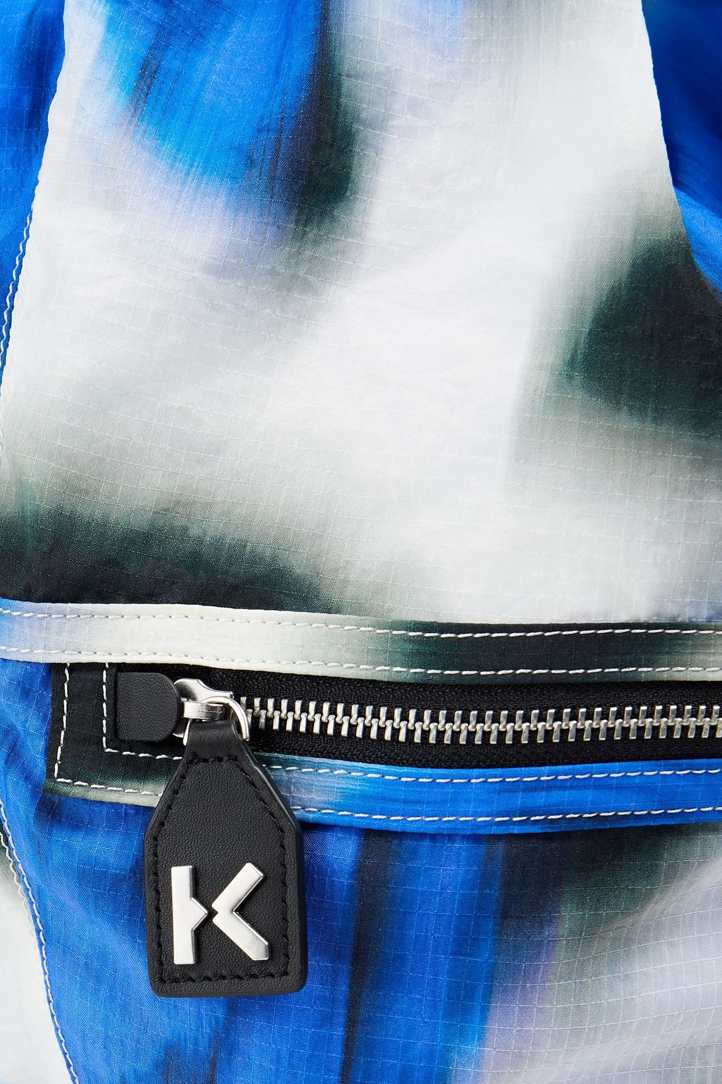 KENZO Leather-trimmed printed ripstop shoulder bag