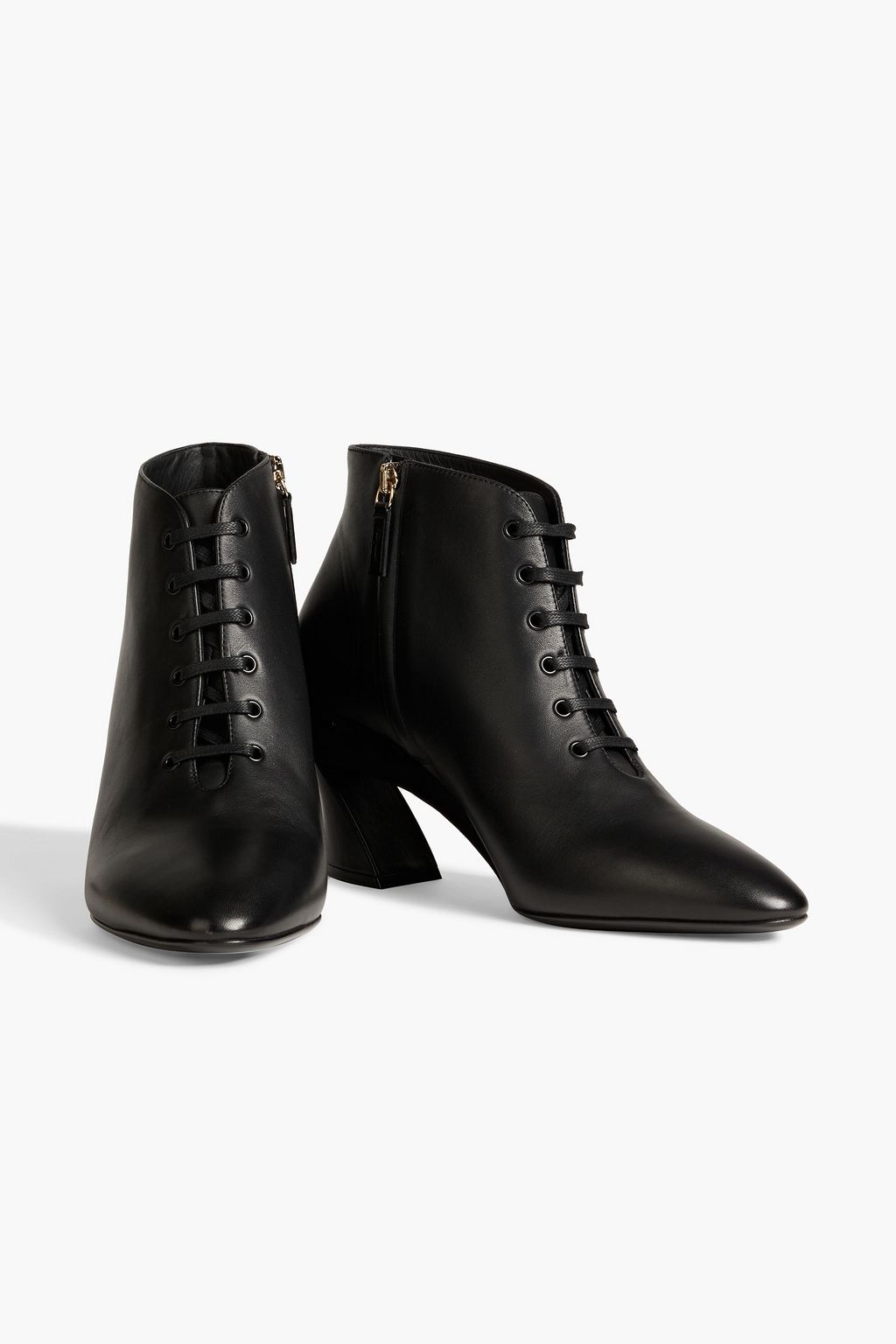 FERRAGAMO Antila suede-trimmed leather ankle boots