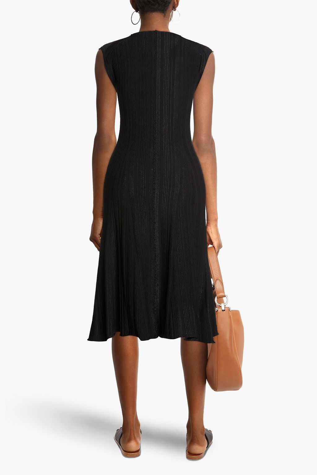 KENZO Flared ribbed-knit midi dress
